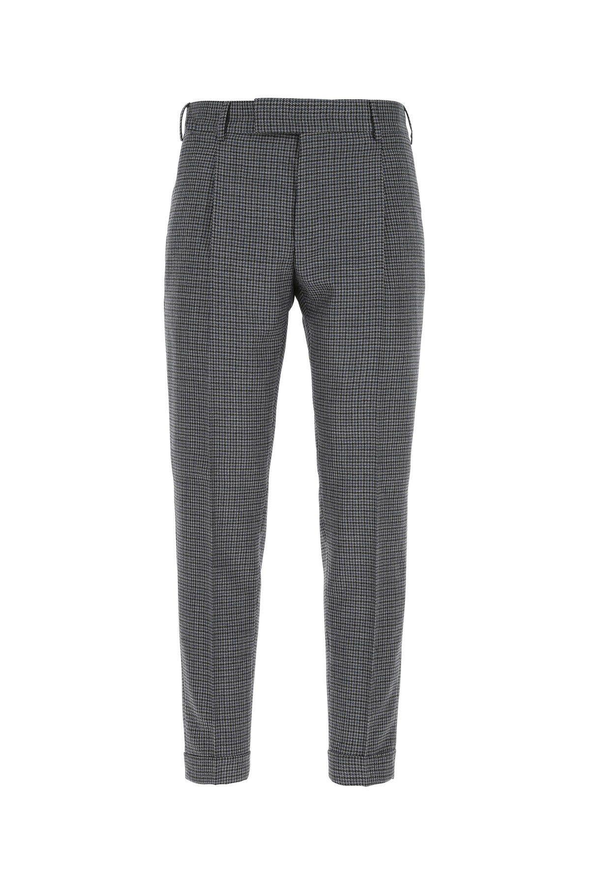 Shop Pt Torino Embroidered Wool Super 100s Pant In Grigio Medio