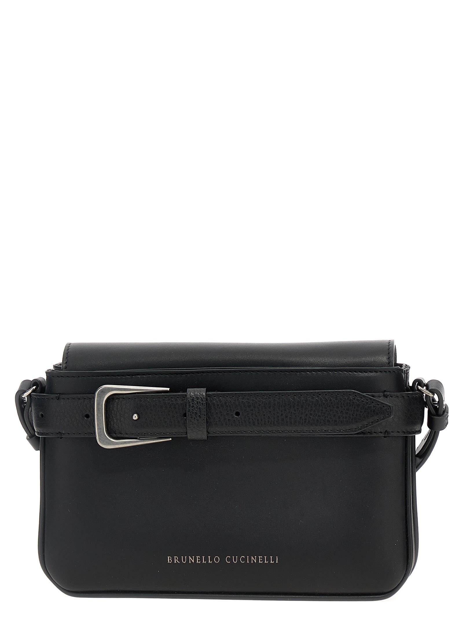 Shop Brunello Cucinelli Belt Detail Crossbody Bag In Black