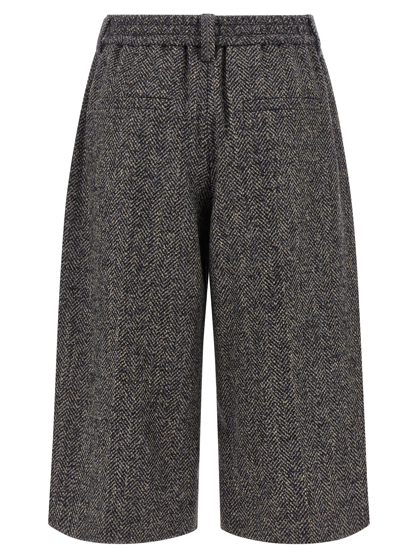 Brunello Cucinelli Wool Bermuda Shorts In Gray
