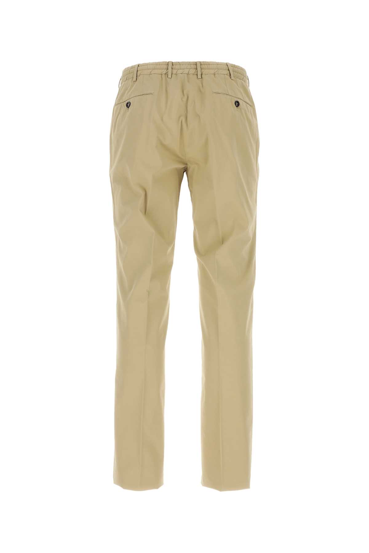 Shop Pt01 Beige Stretch Cotton Pant In Y052