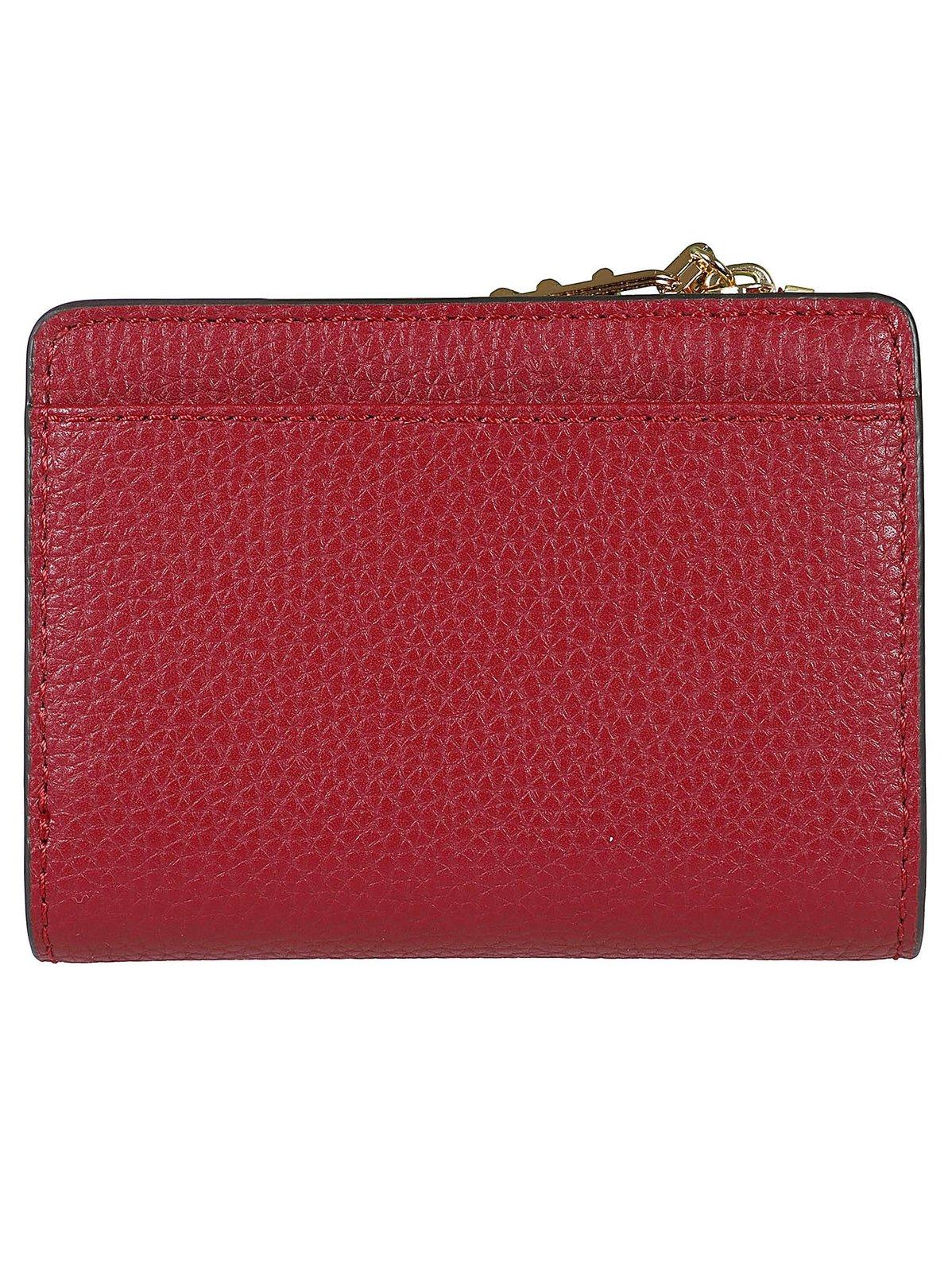 Shop Michael Kors Empire Zipped Small Wallet  In Red