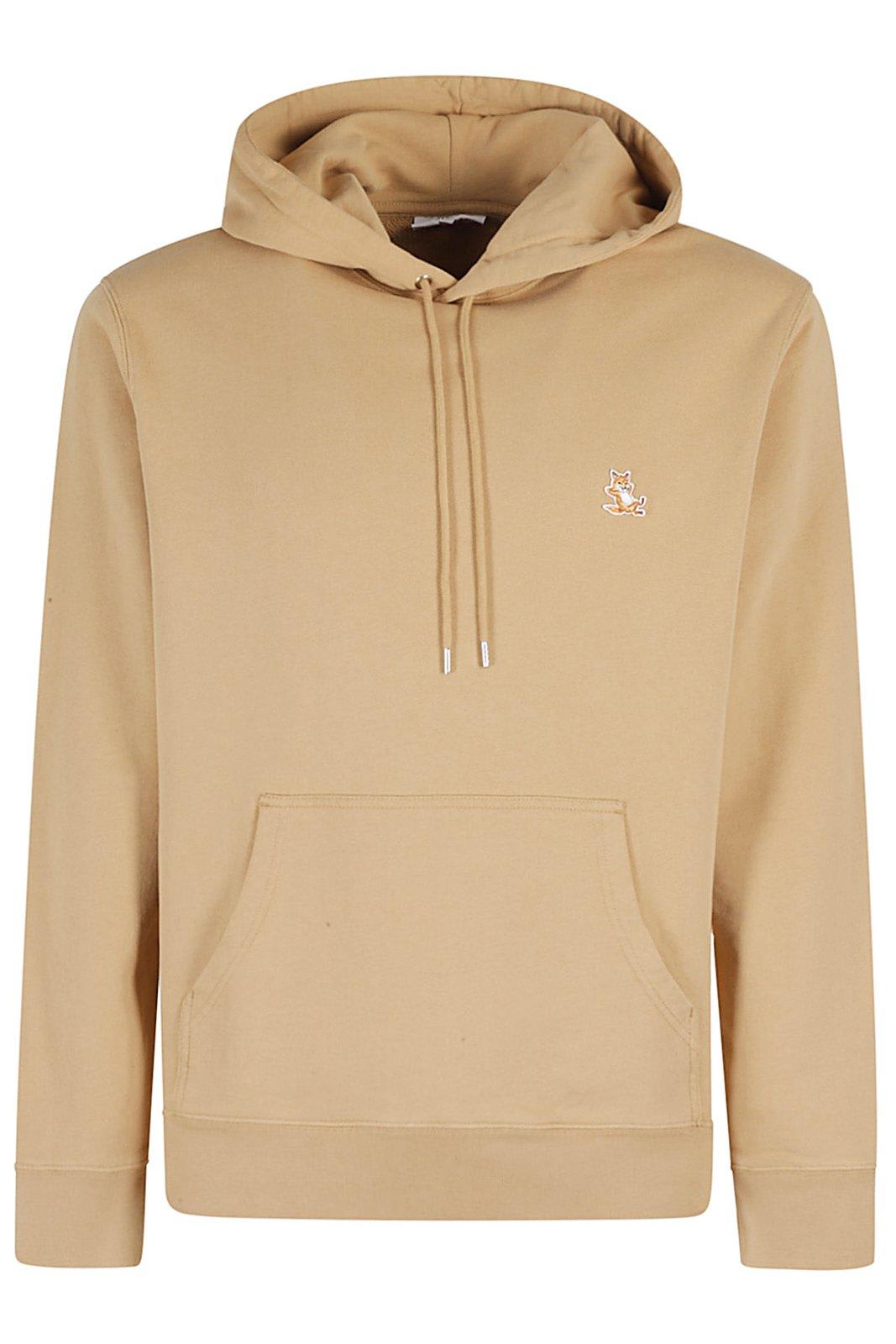 Shop Maison Kitsuné Bold Fox Head Patch Drawstring Hoodie