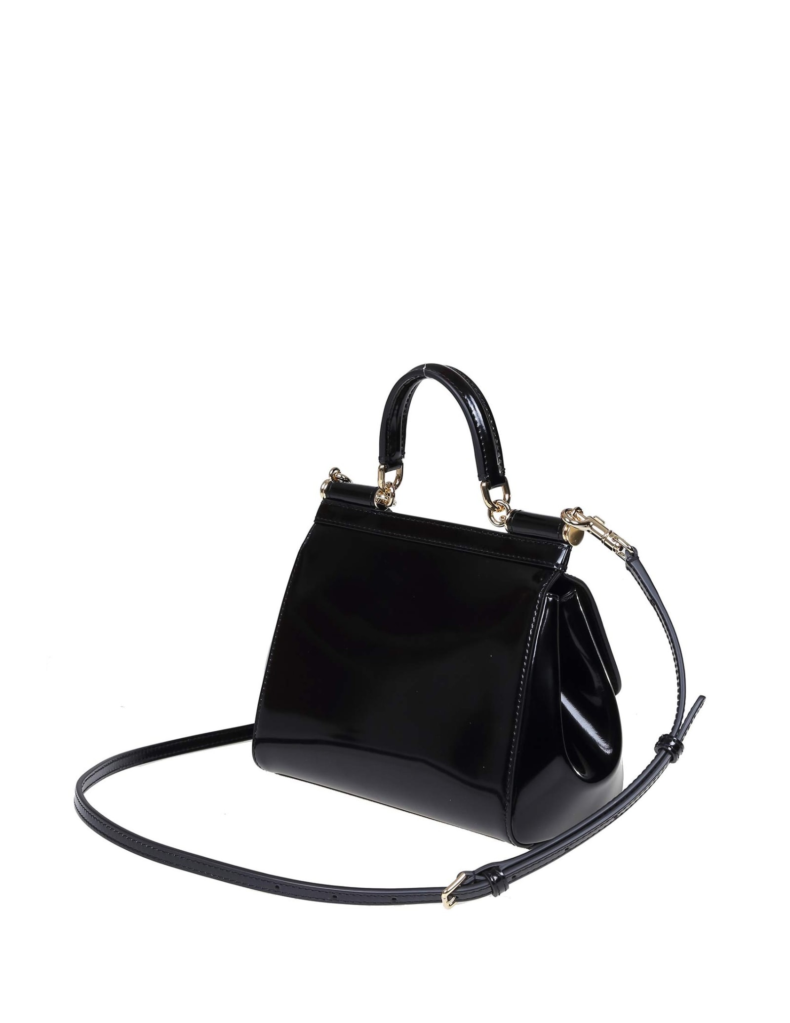 DOLCE & GABBANA SMALL SICILY BAG IN POLISHED CALFSKIN 