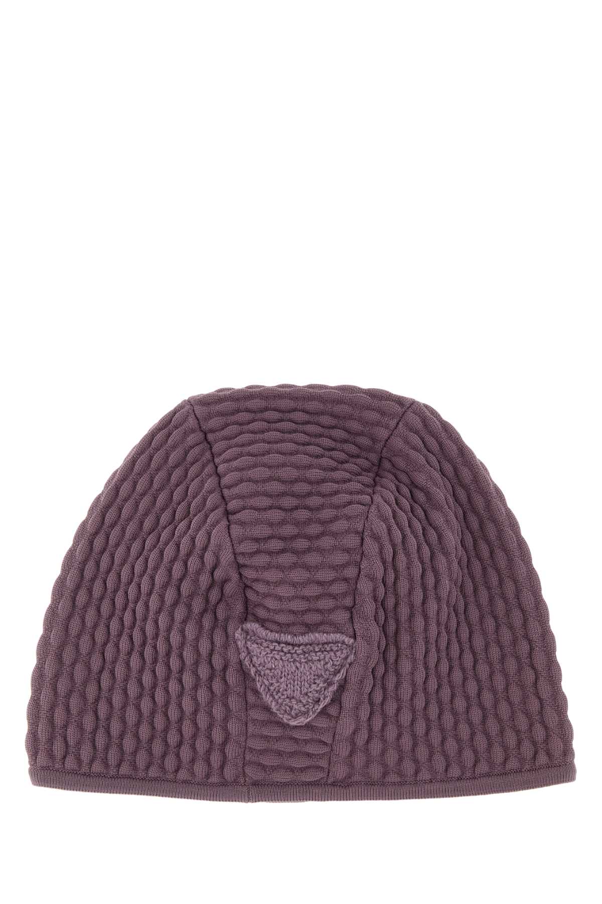 Shop Prada Lilac Stretch Nylon Blend Beanie In Malva