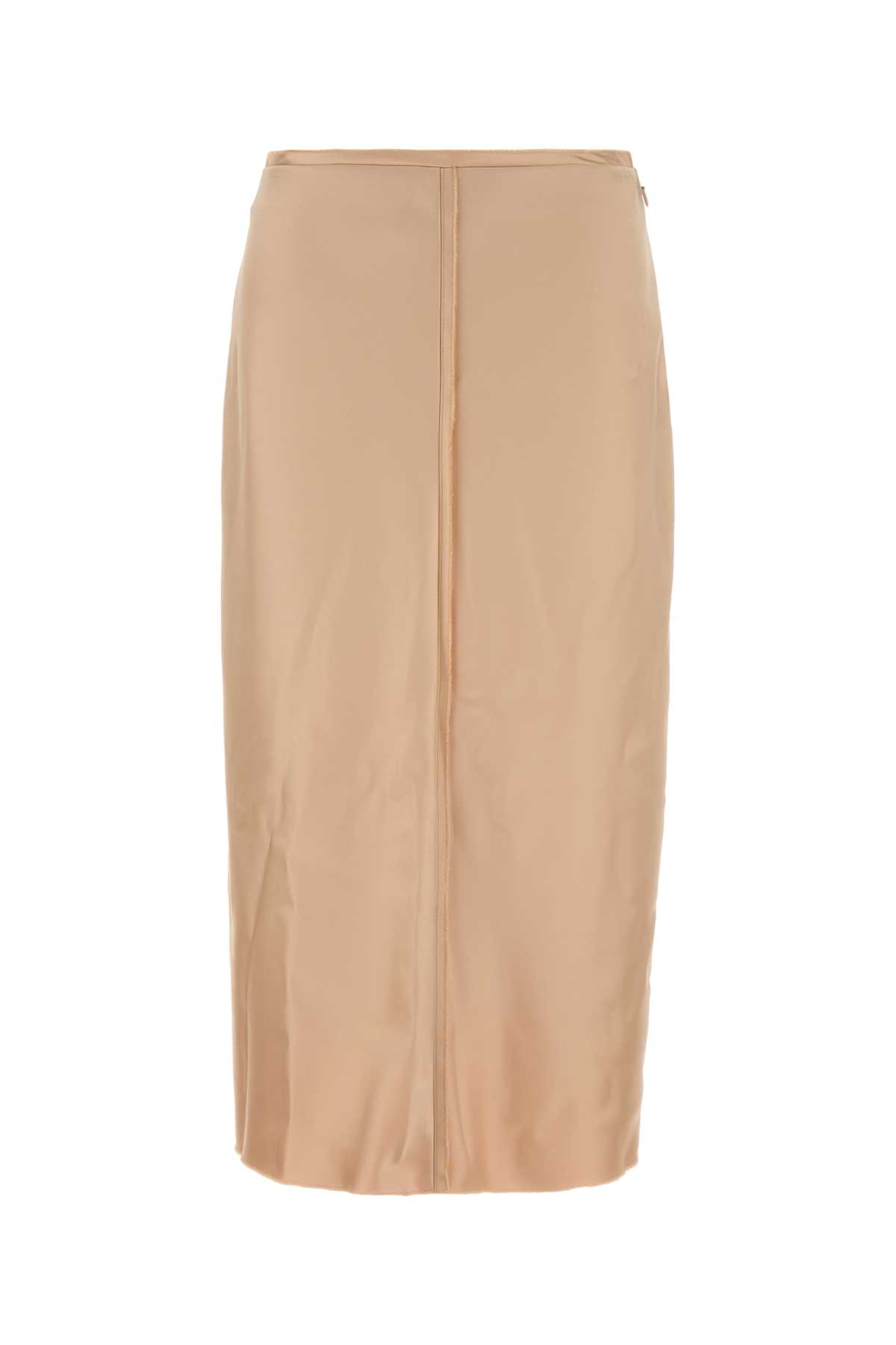 Ami Alexandre Mattiussi Skin Pink Stretch Satin Skirt Ami Alexandre Mattiussi Skin Pink Stretch Satin Skirt