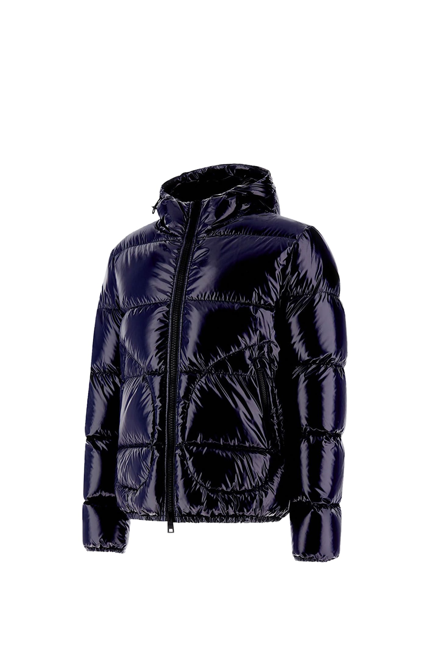 Herno Down Jacket With Logo In Blue