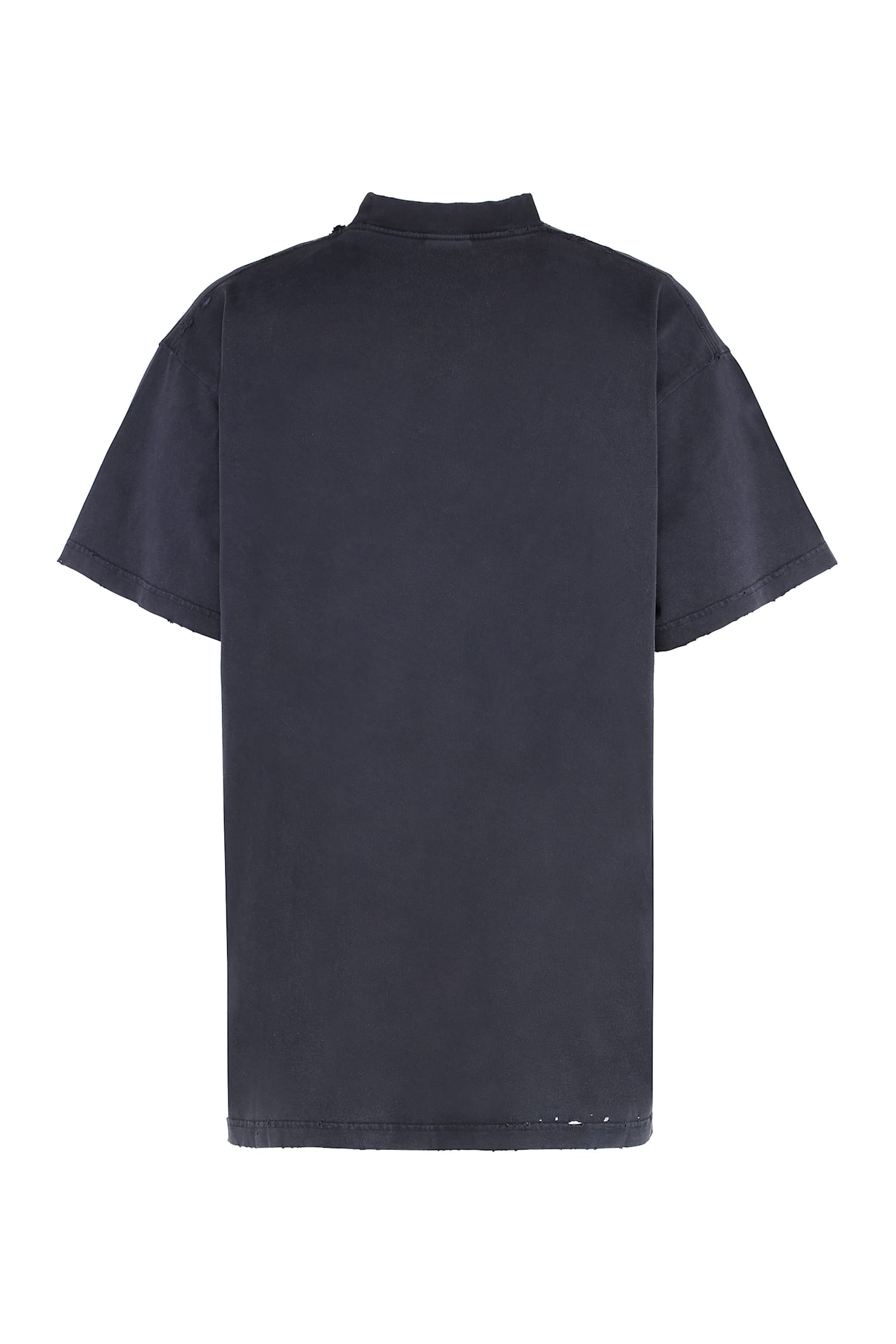 Balenciaga 3d Liquified Effect Cotton T-shirt In Faded Wash Black