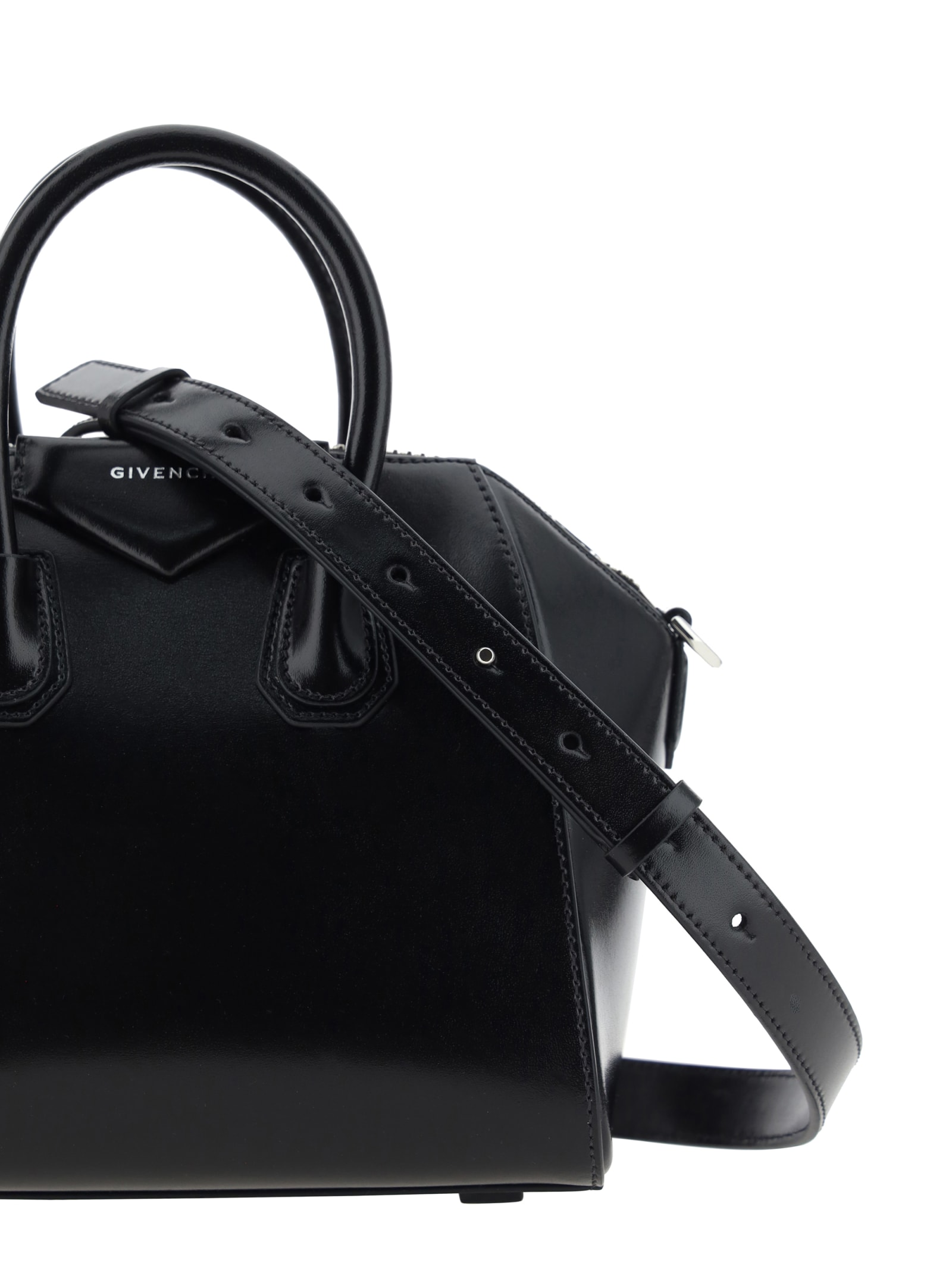 Shop Givenchy Mini Antigona Handbag In Black