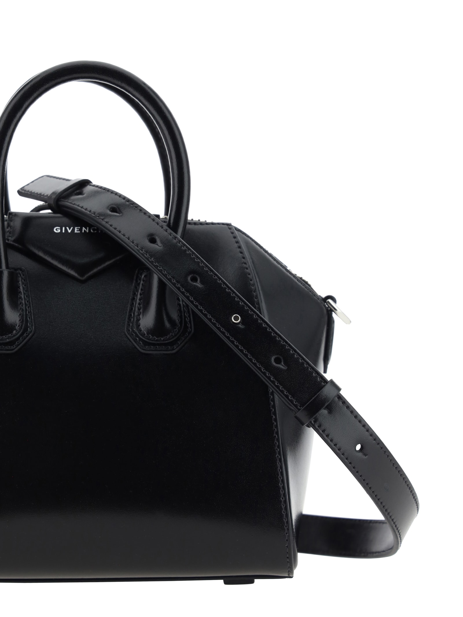 Shop Givenchy Mini Antigona Handbag In Nero