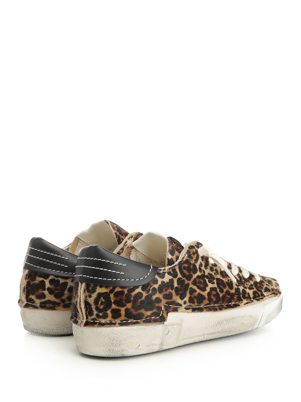 Philippe Model Stitched Leopard Print Low-top Sneakers Slip-on In Brown