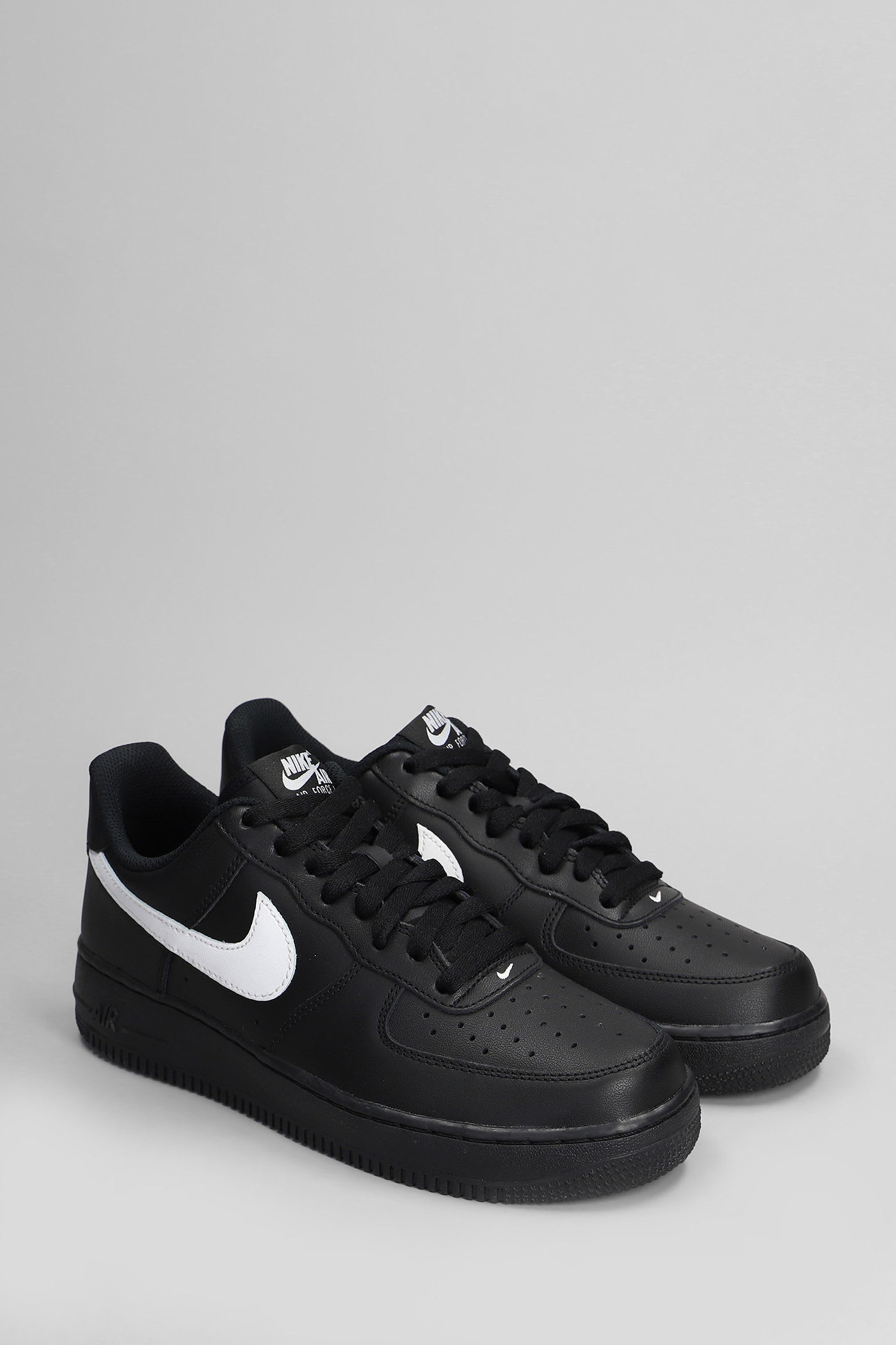 Nike Air Force 1 07 Sneakers In Black Leather In Black