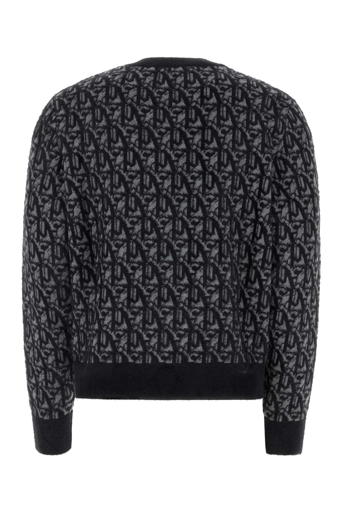 Palm Angels Embroidered Nylon Jumper In Greyblack