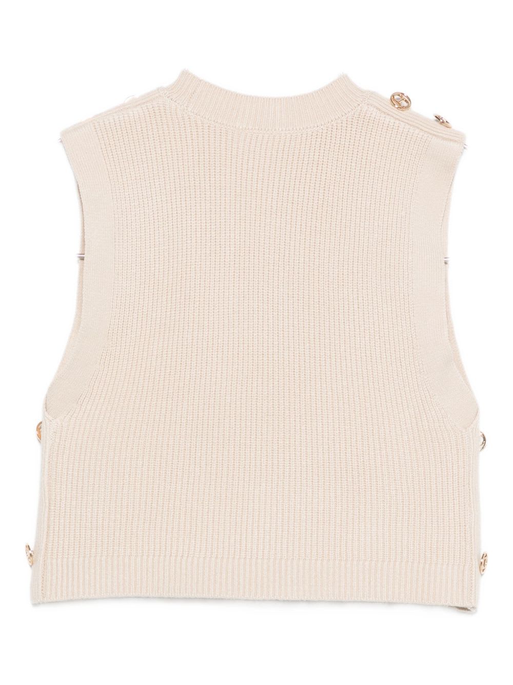 Twinset Kids Sleeveless Top With Decoration In Sand