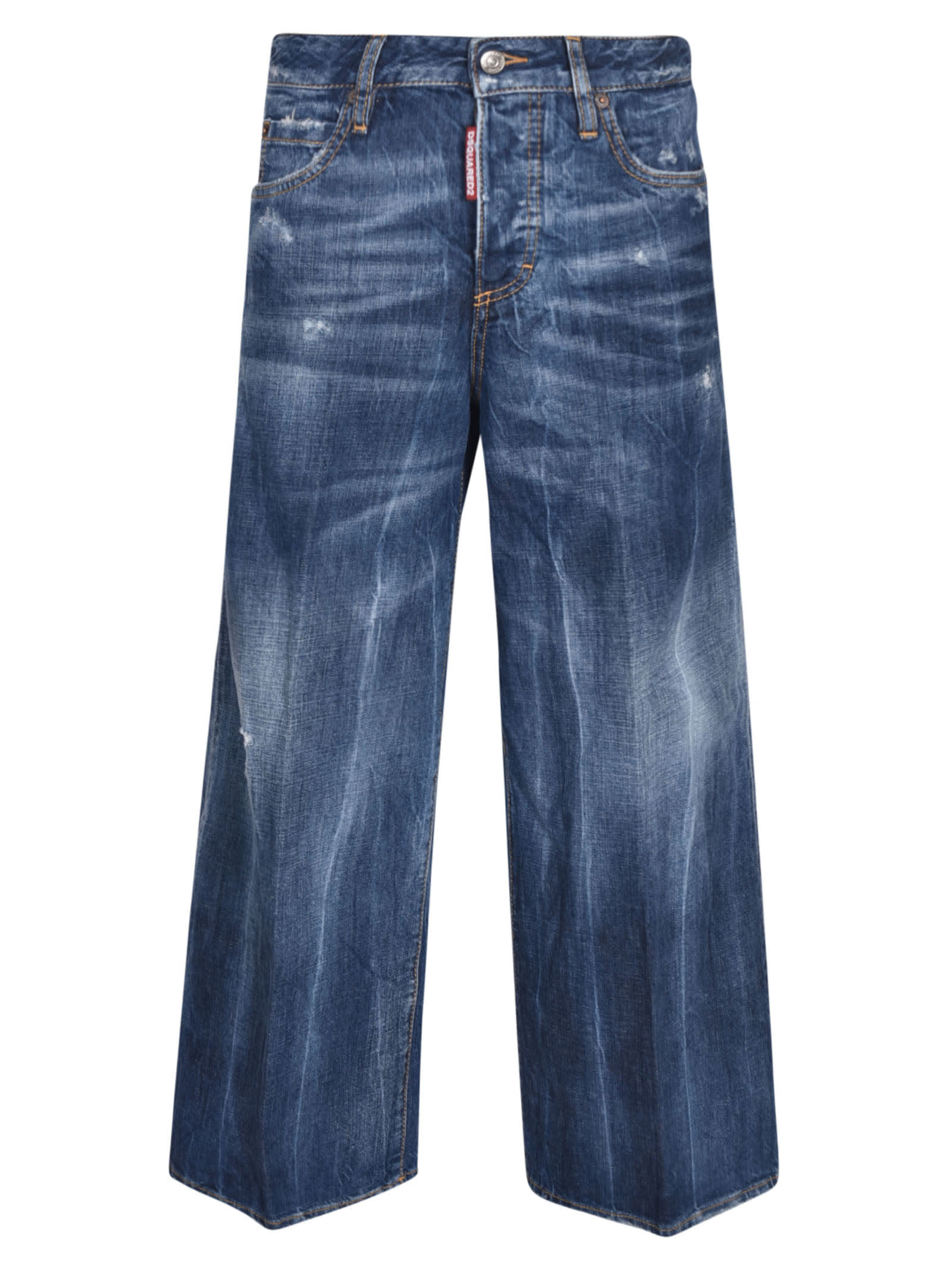 Dsquared2 Flared Cuff Cropped Jeans