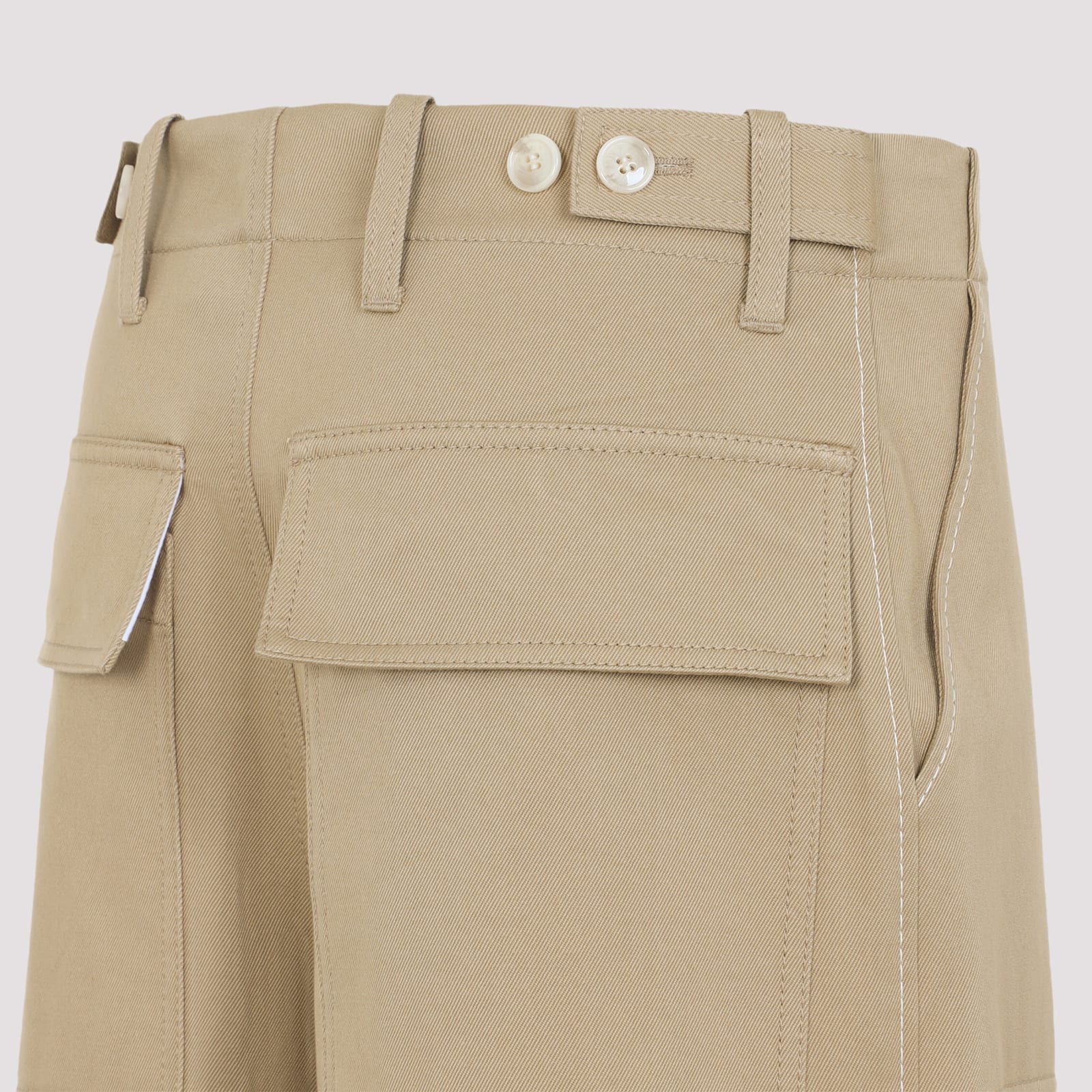 Marni Rose Embroidered Cotton Gabardine Pants In Brown