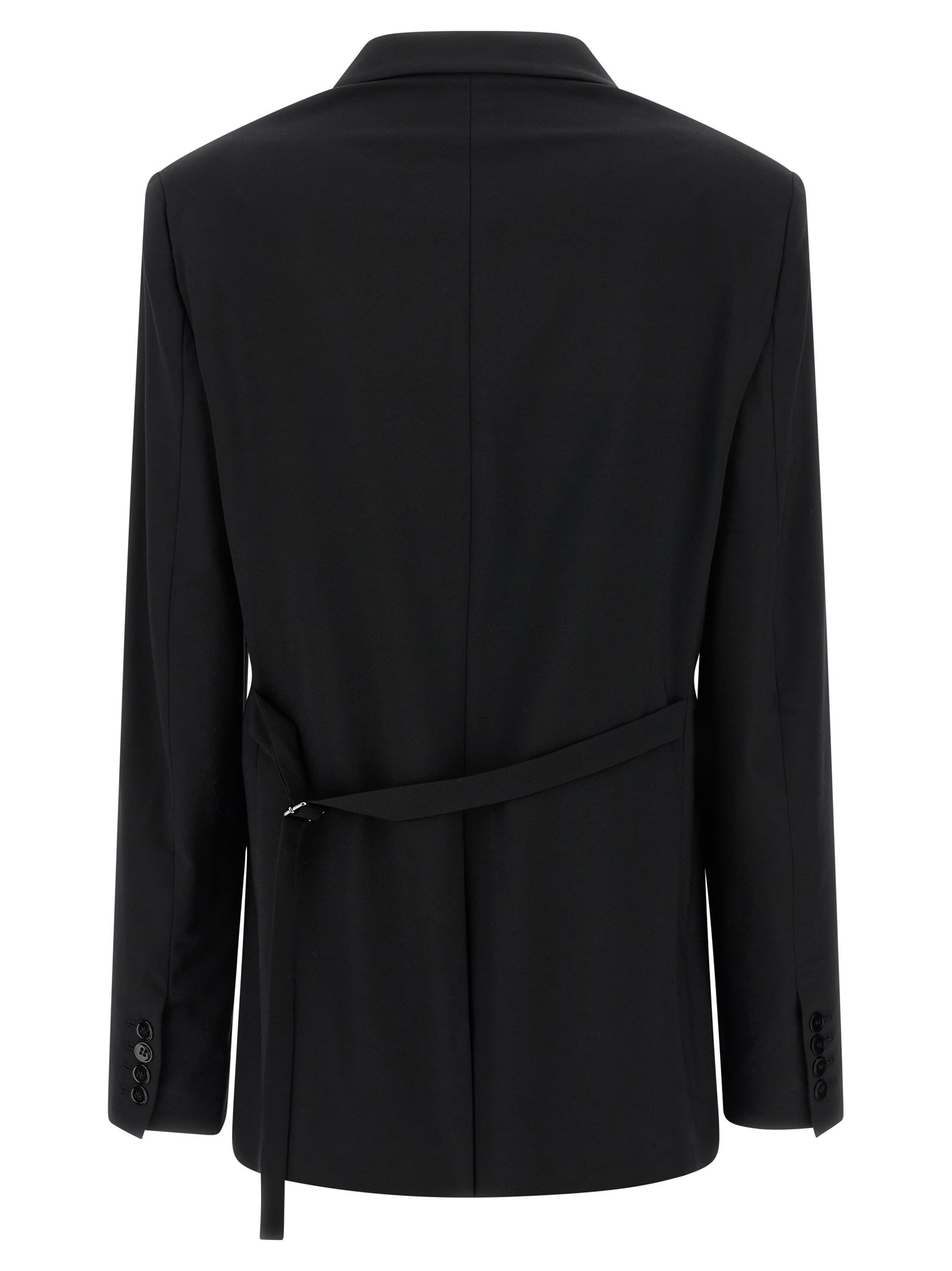 Nensi Dojaka Tailored Black Wool Blend Blazer In Black