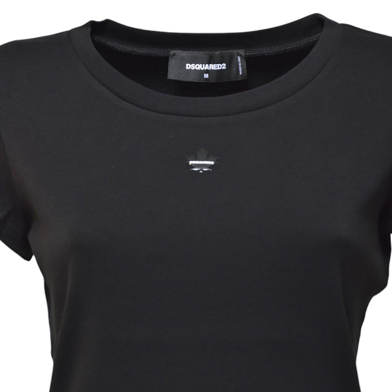 Dsquared2 Black Mini Fit Maple Leaf T-shirt