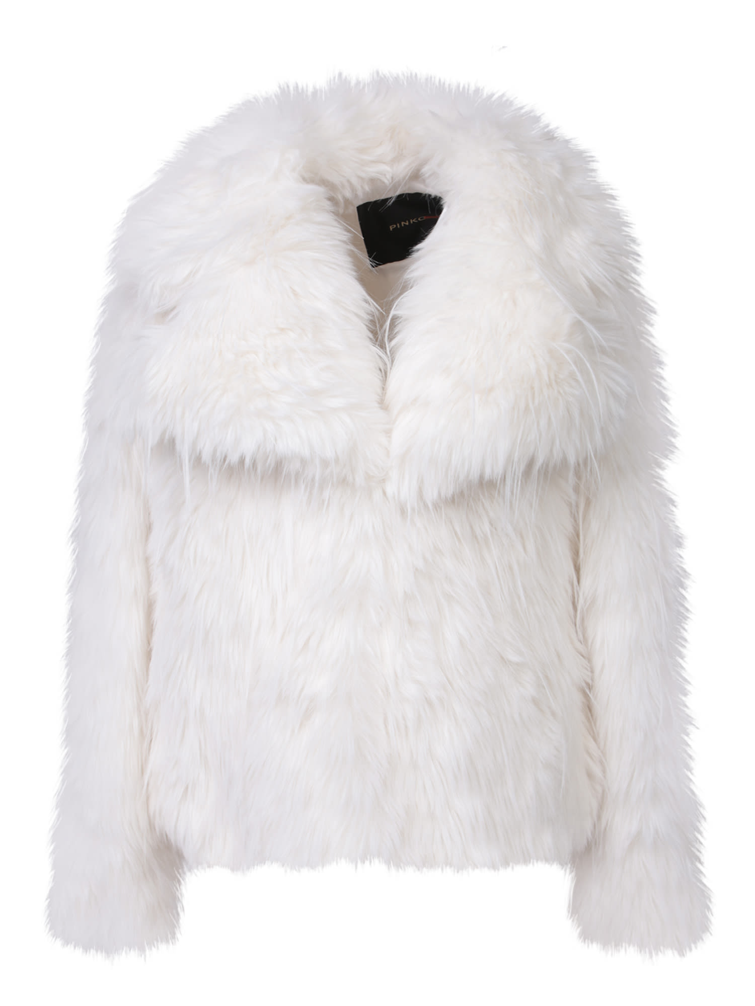 Shop Pinko White Faux Fur Jacket