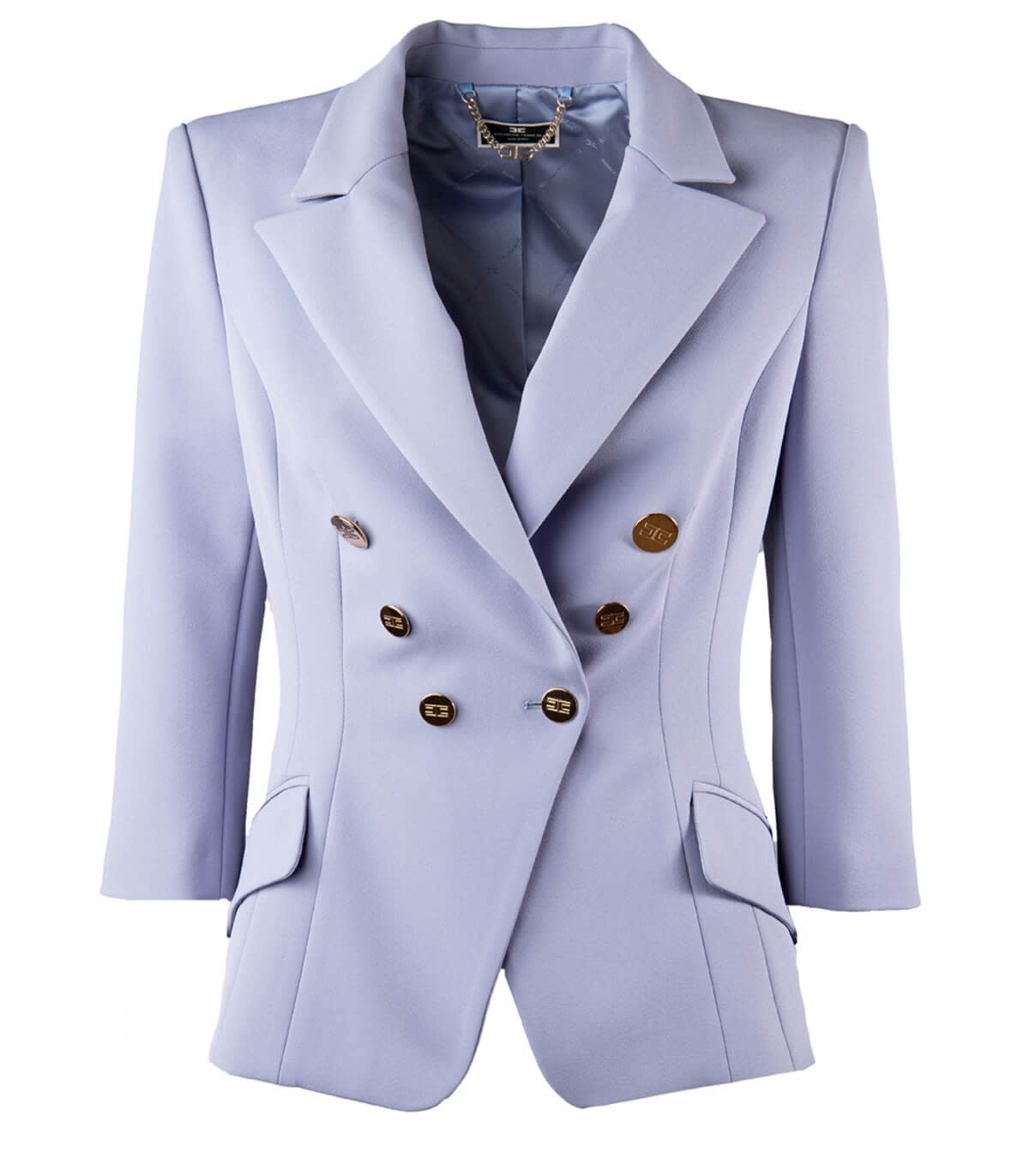 Elisabetta Franchi Hydrangea Double-breasted Suit Jacket