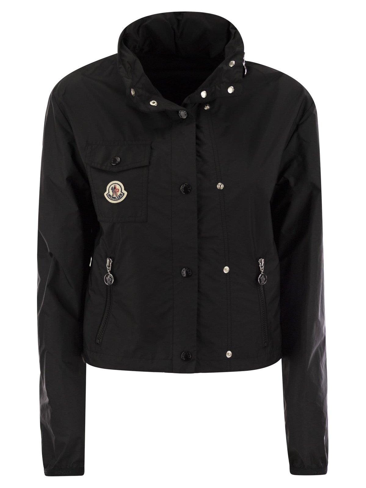 MONCLER LOGO PATCH BUTTON-UP JACKET