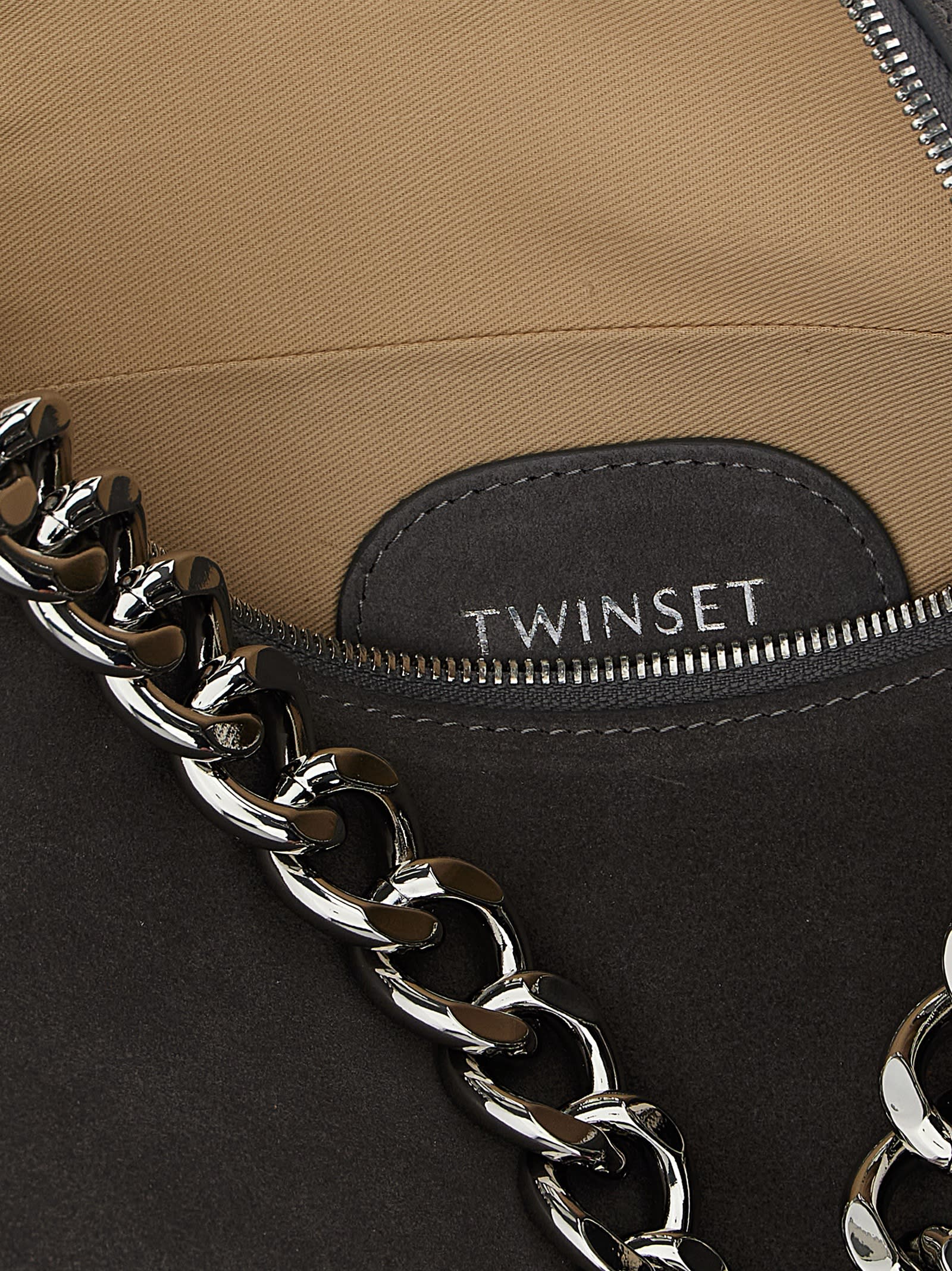 Twinset Liliane Medium Shoulder Bag In Gray