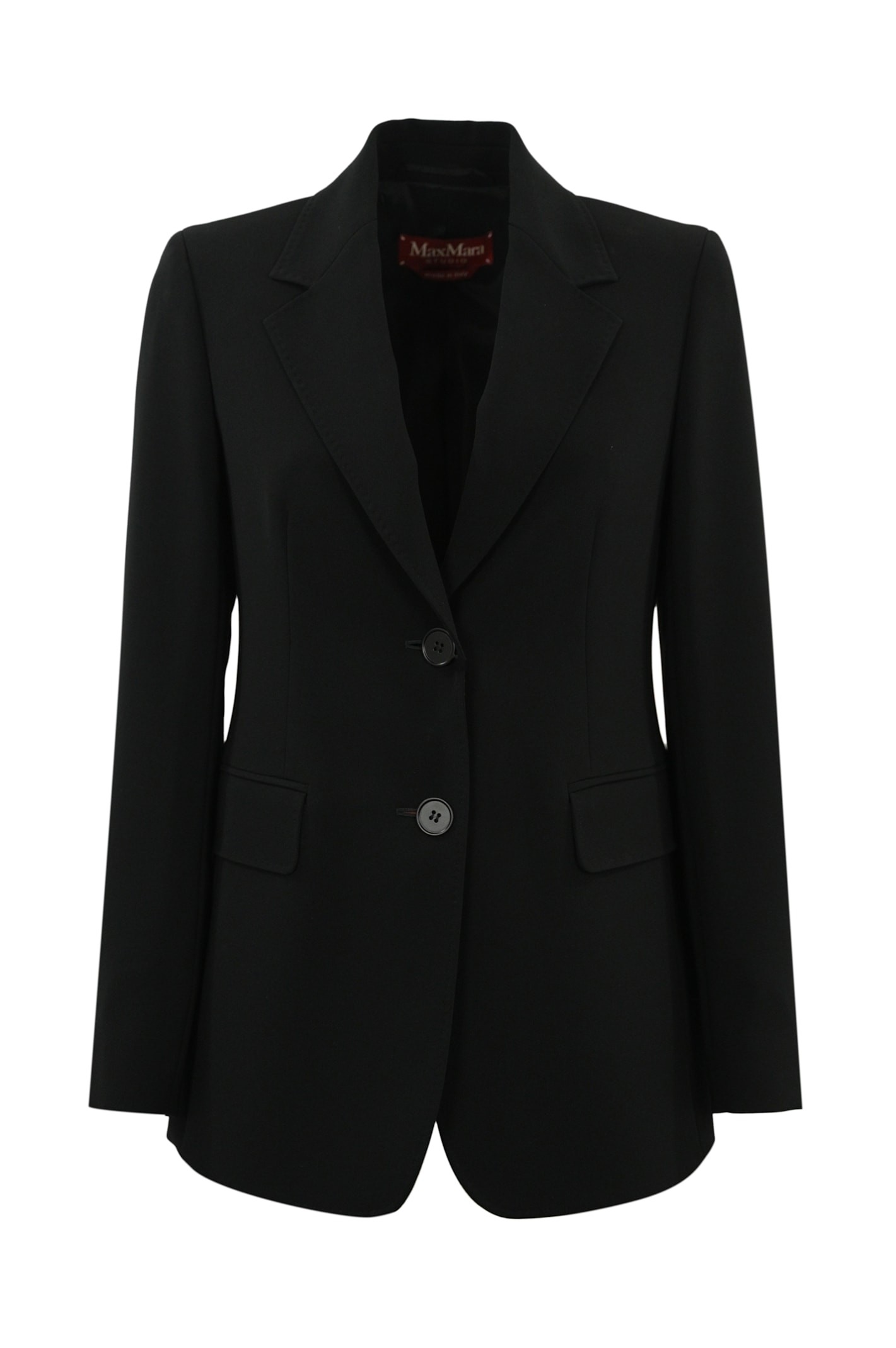 Shop Max Mara Linz Blazer In Cady In Nero