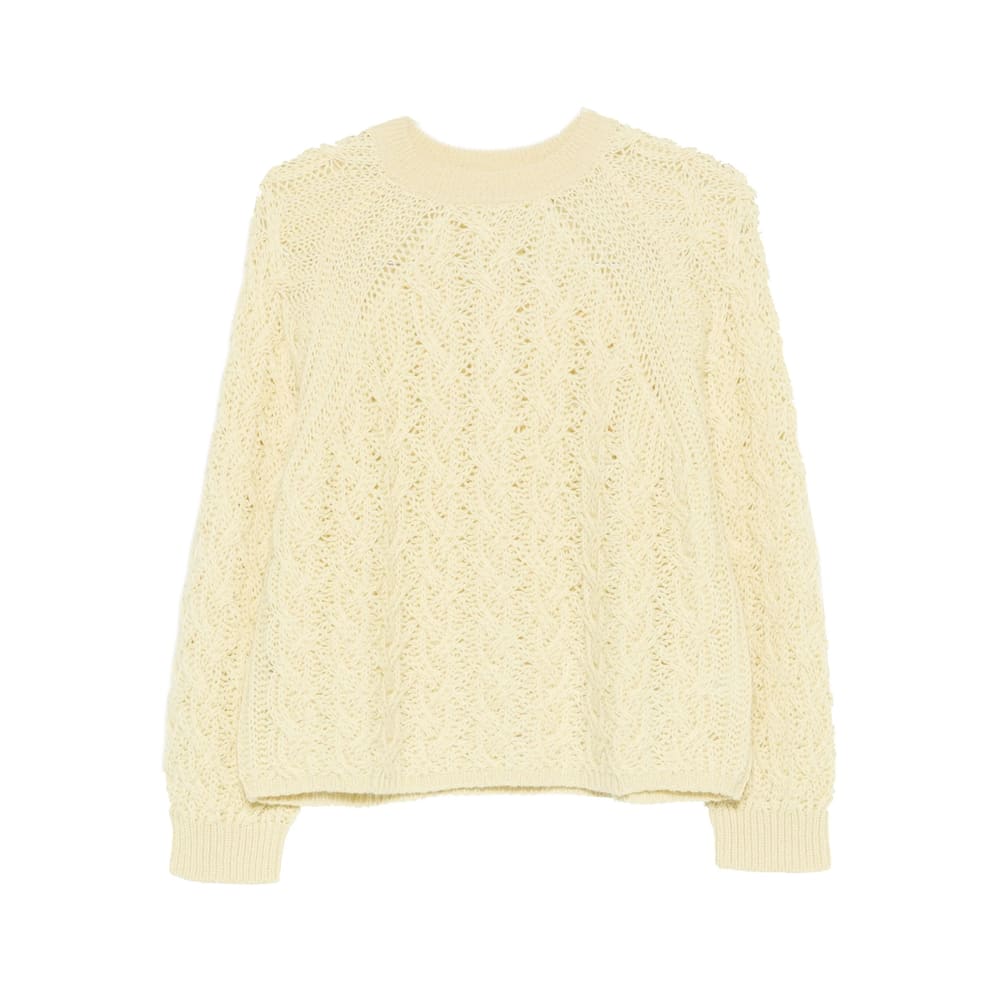 Antonelli Openwork Knitted Sweater In Yellow