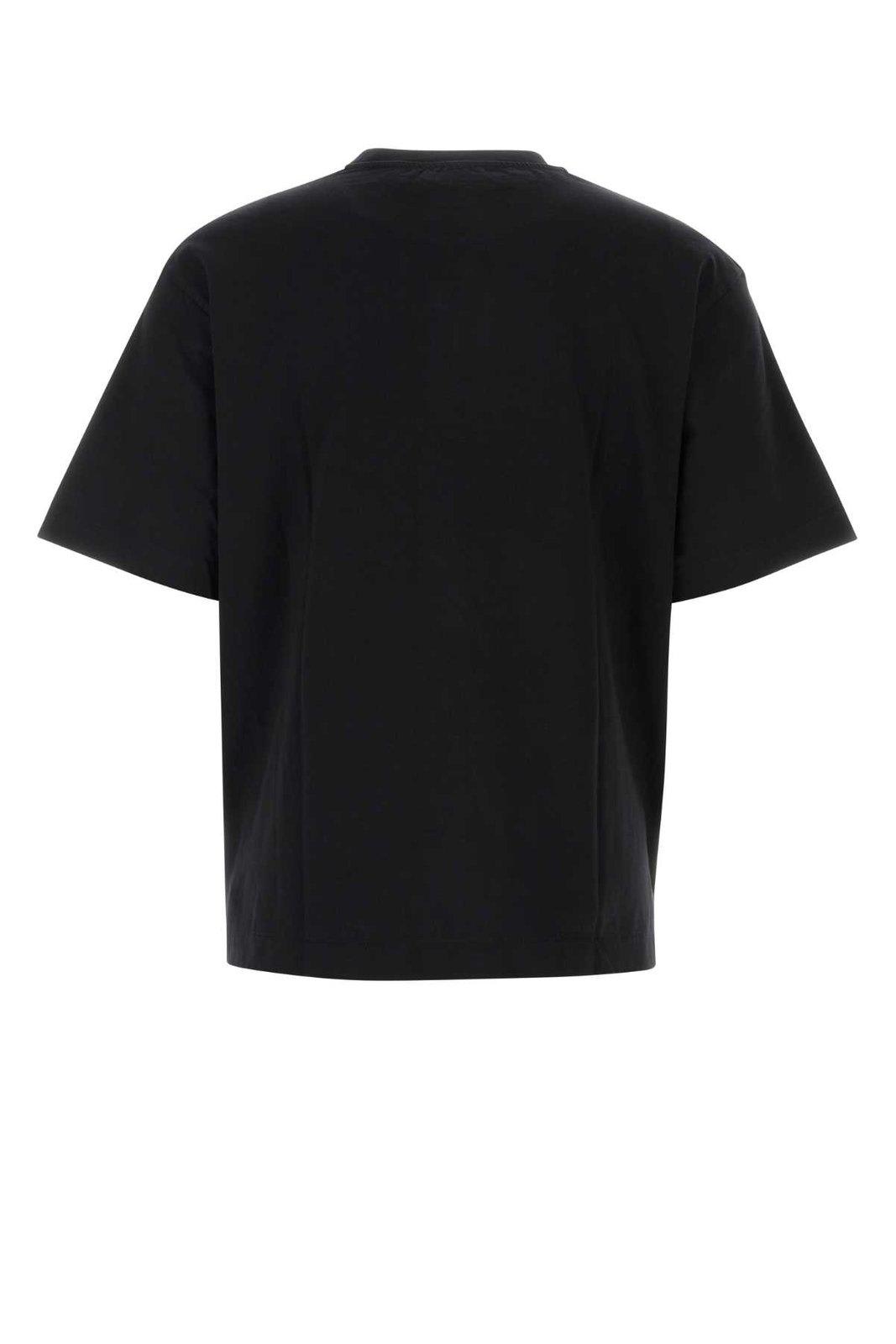 Shop Off-white Logo Printed Crewneck T-shirt In Black