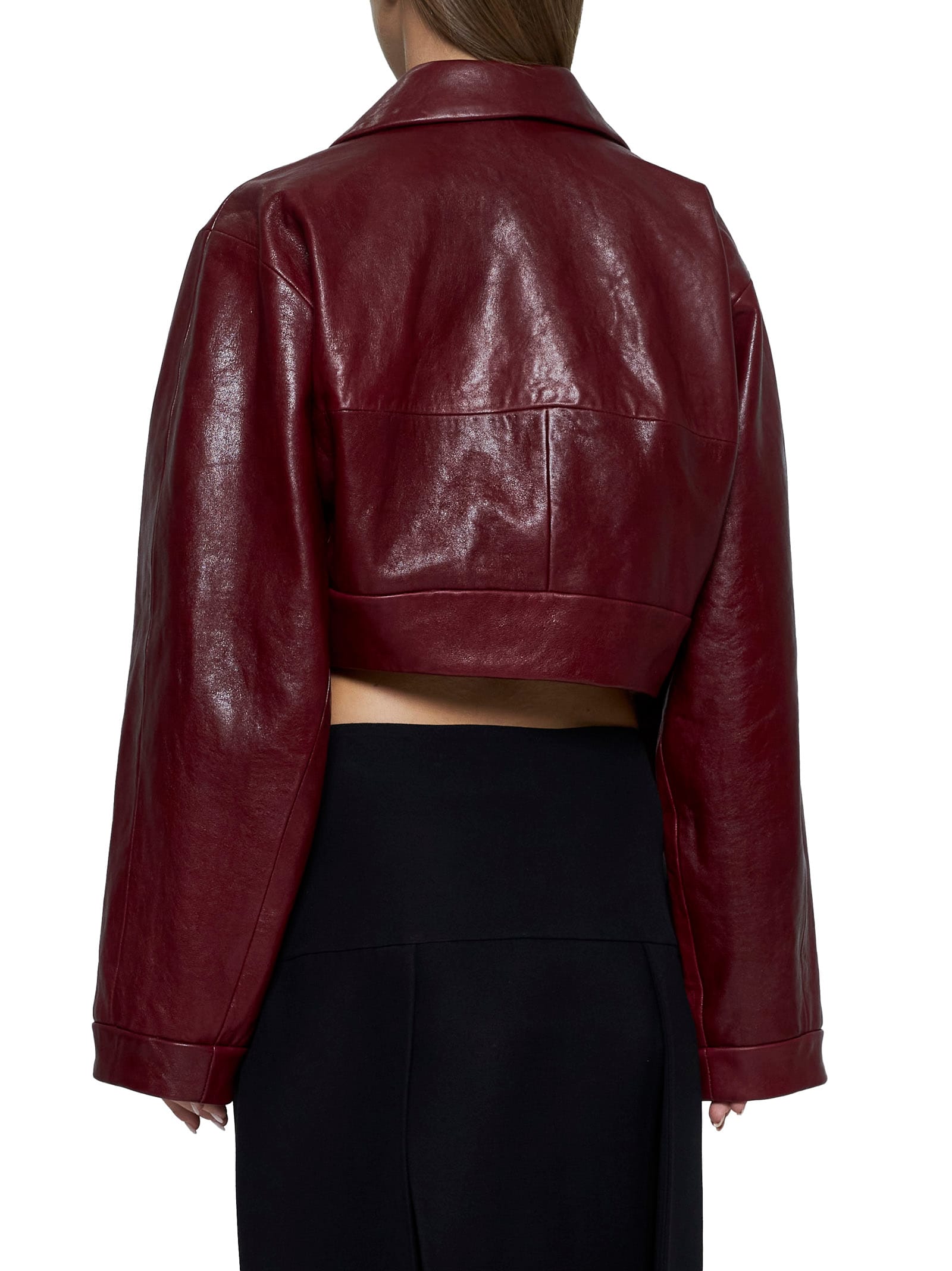 Shop Khaite Jacket In Oxblood