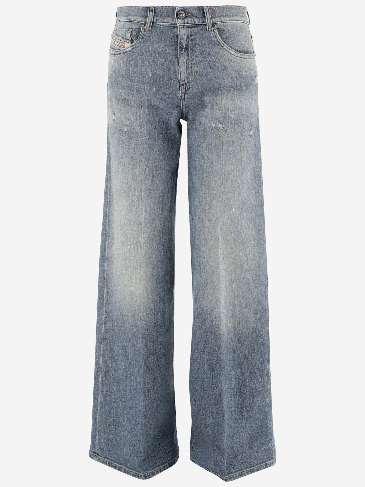 Shop Diesel Stretch Cotton Denim Bootcut Jeans