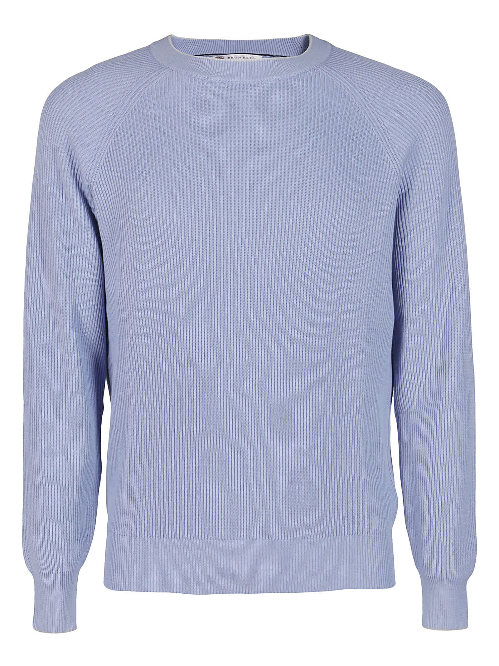 Brunello Cucinelli Light Blue Cotton Sweatshirt