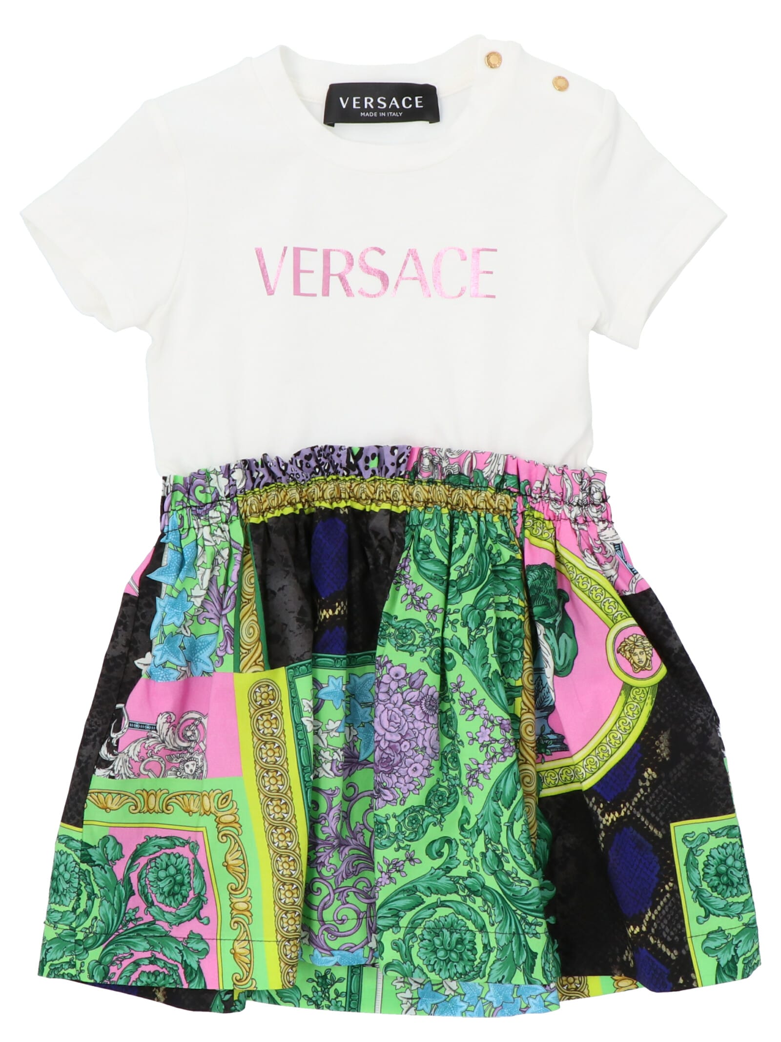 Versace Babies' Dress In Bianco