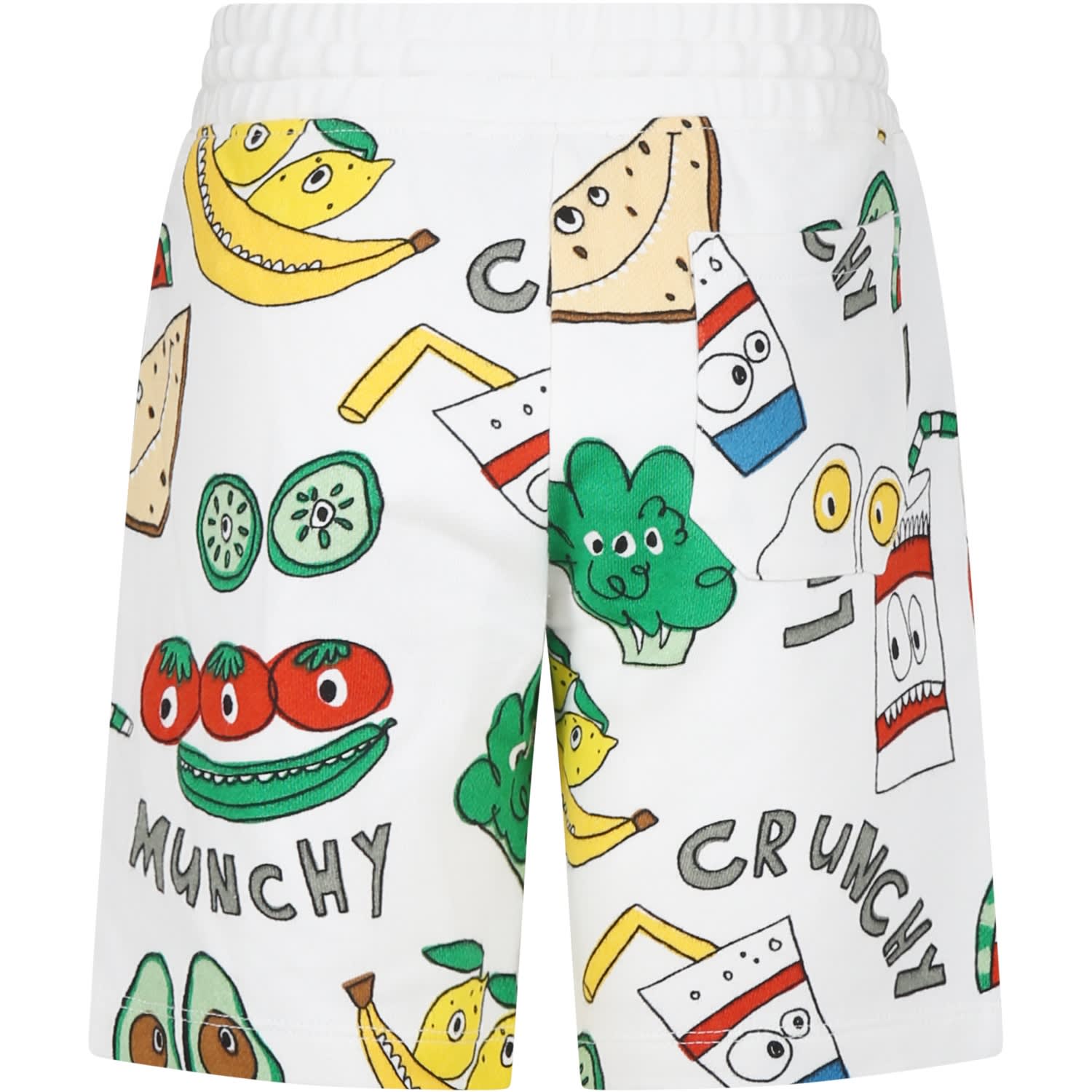Shop Stella Mccartney White Shorts For Boy With Multicolor Print