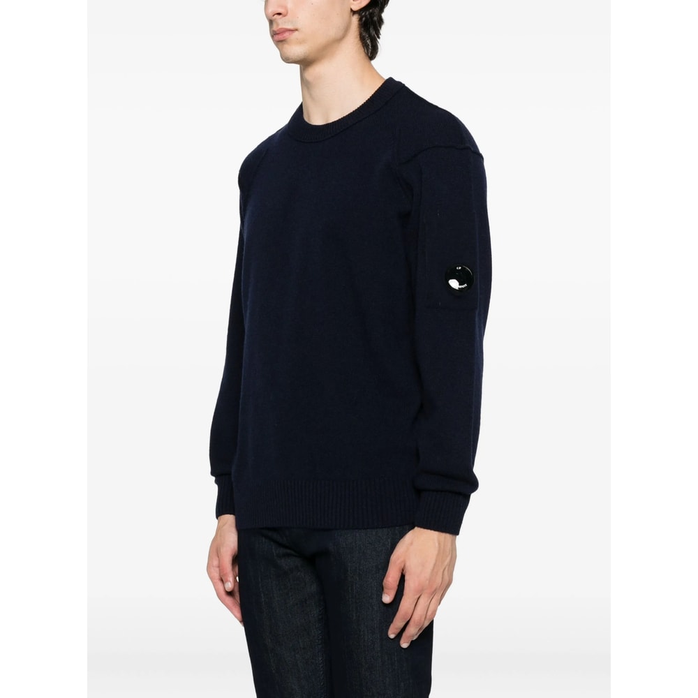 C.p. Company C.p.company Wool Crewneck Sweater In Blue