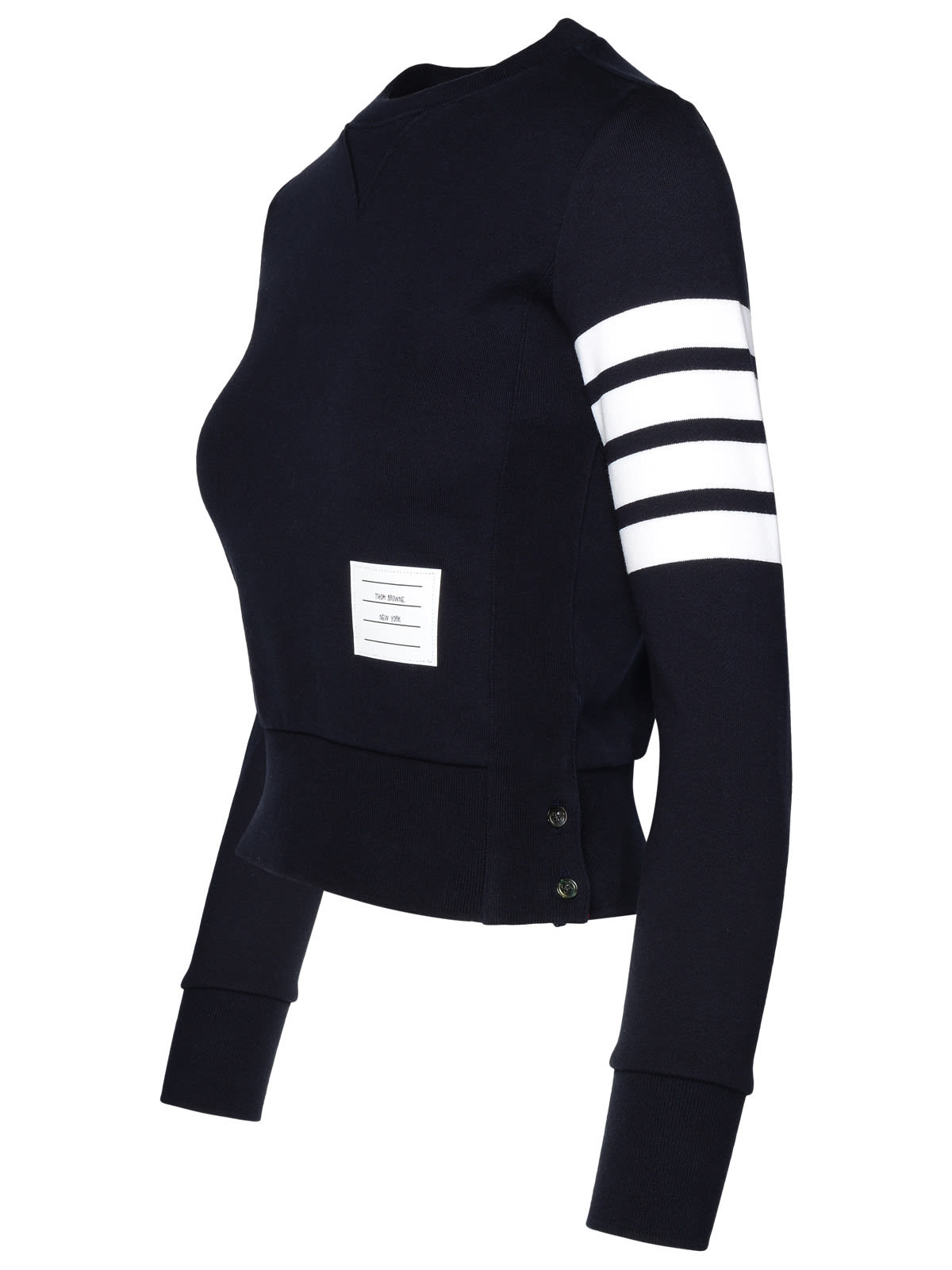 Shop Thom Browne Navy Cotton Sweatshirt