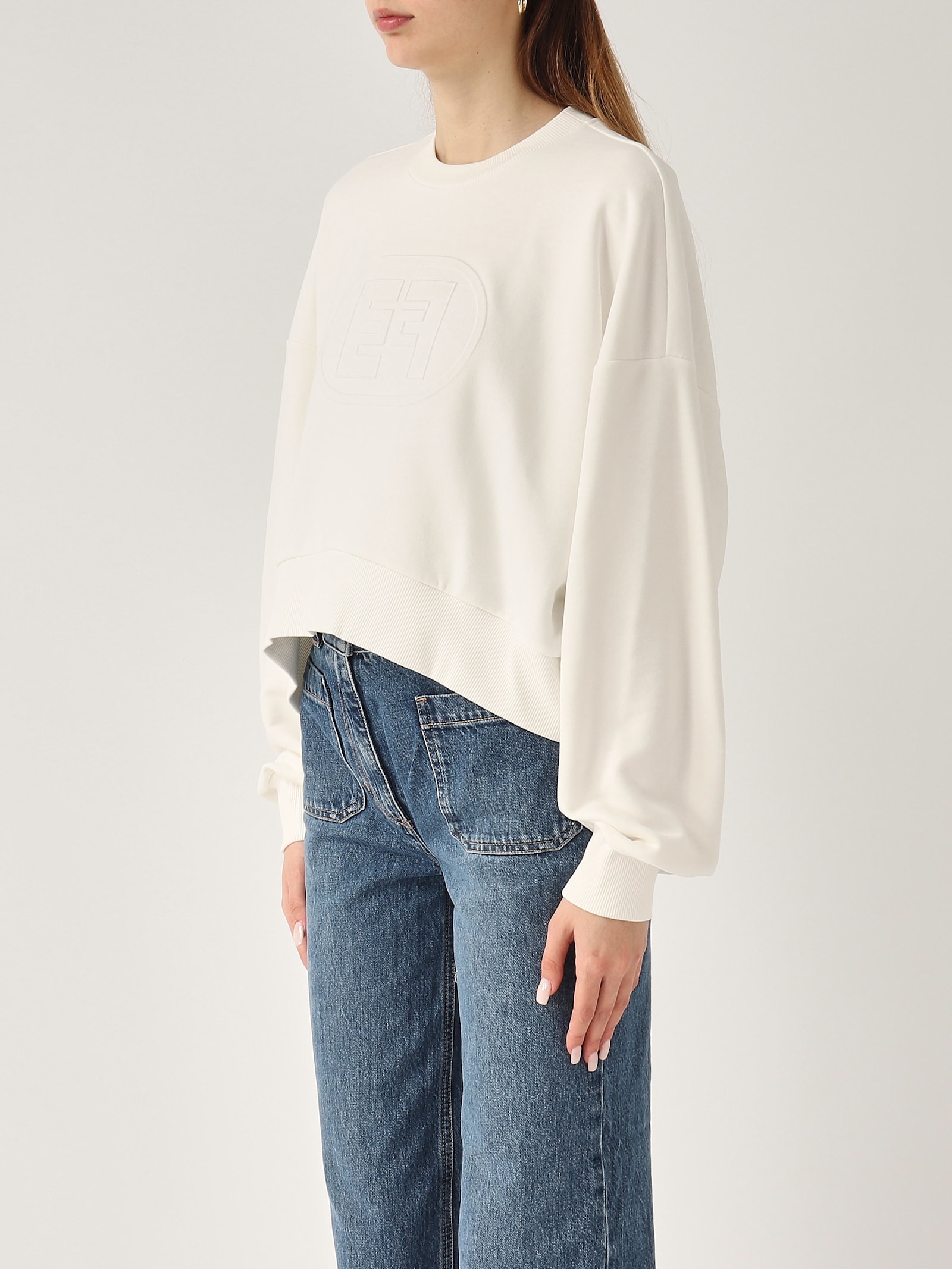 Elisabetta Franchi Cotone Hoodie In White