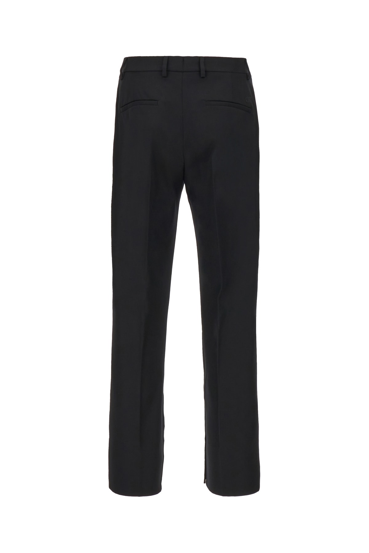 Shop Off-white Black Polyester Pants In 1010