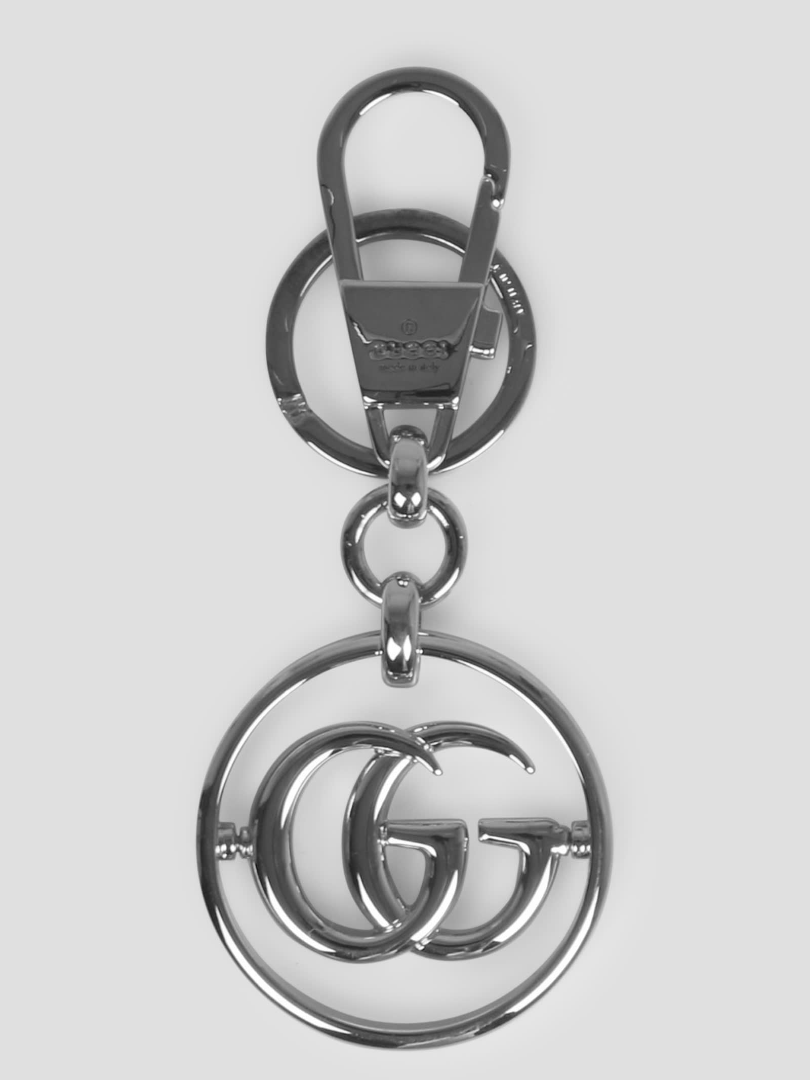 Gucci Double G Keychain In Metallic