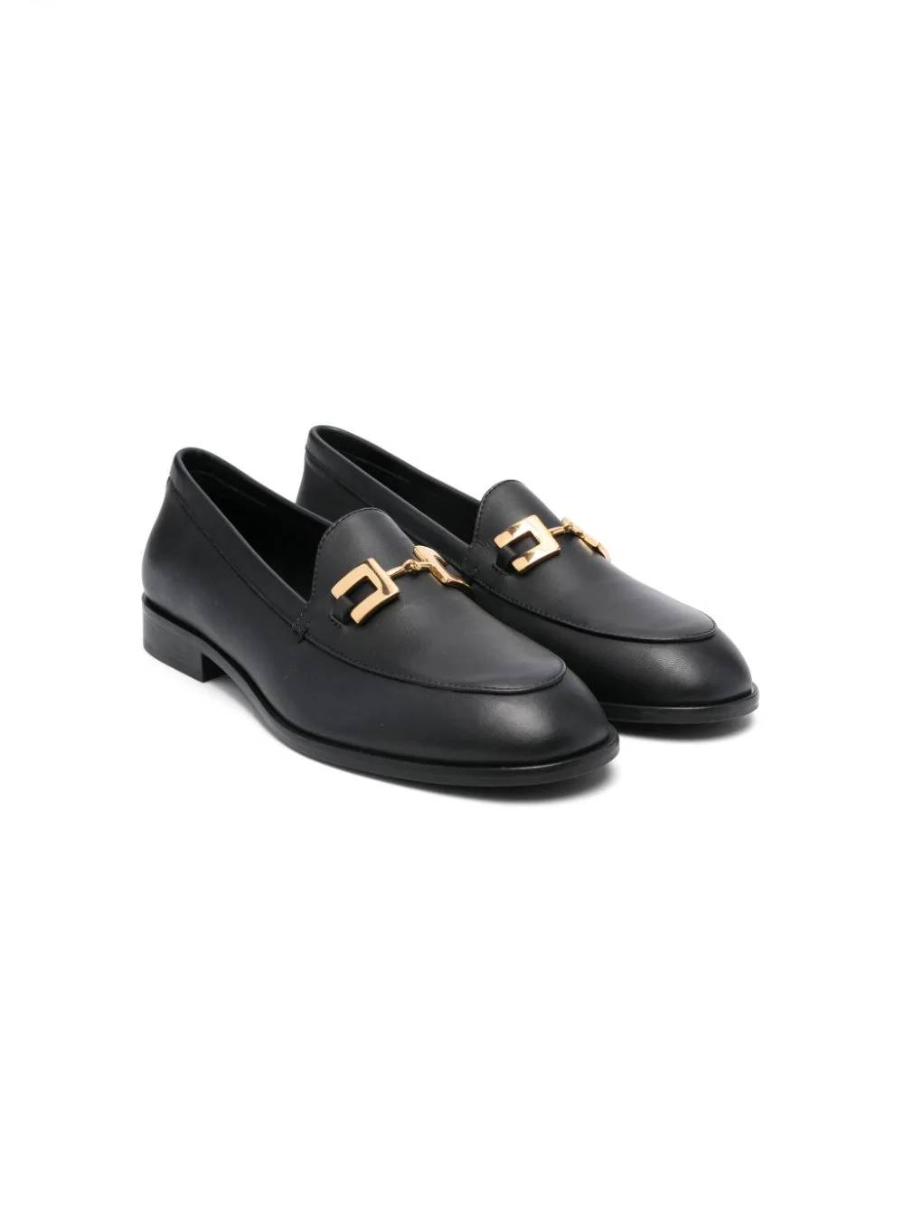 Shop Elisabetta Franchi La Mia Bambina Mocassino Con Logo In Black