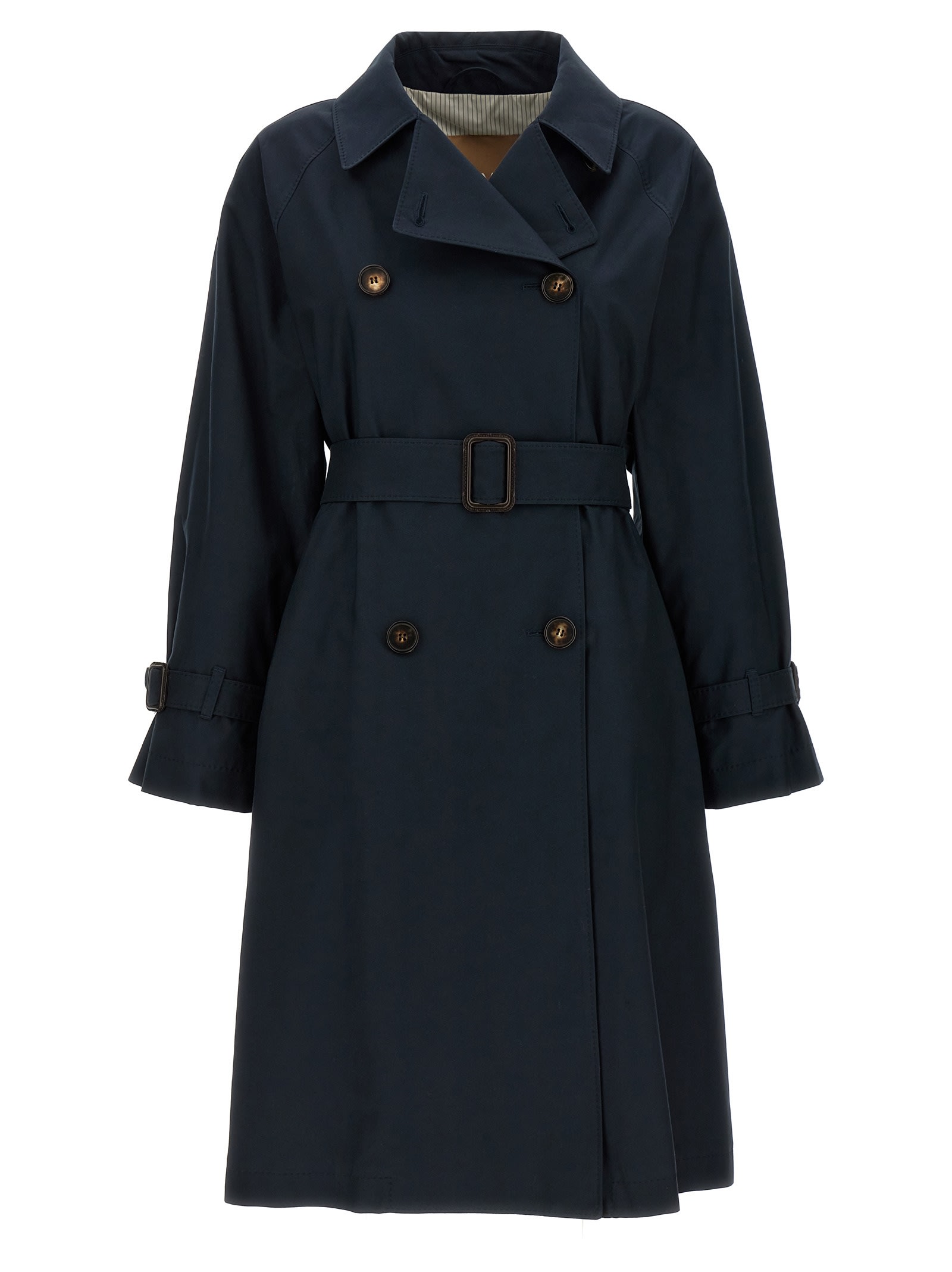 Max Mara The Cube Ctrench Trench Coat In Blue
