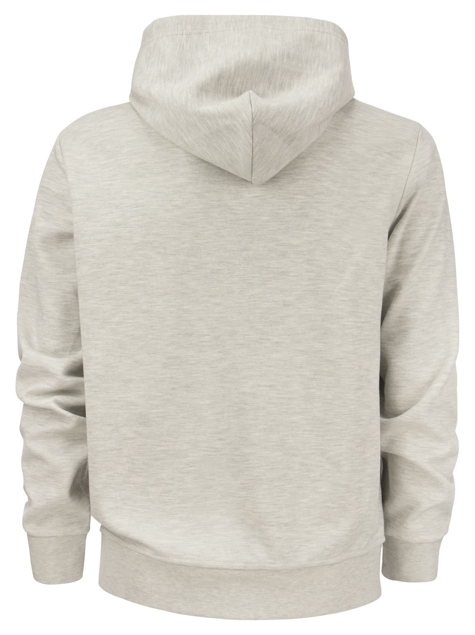 Shop Polo Ralph Lauren Double Knit Hoodie Sweatshirt  In Grey