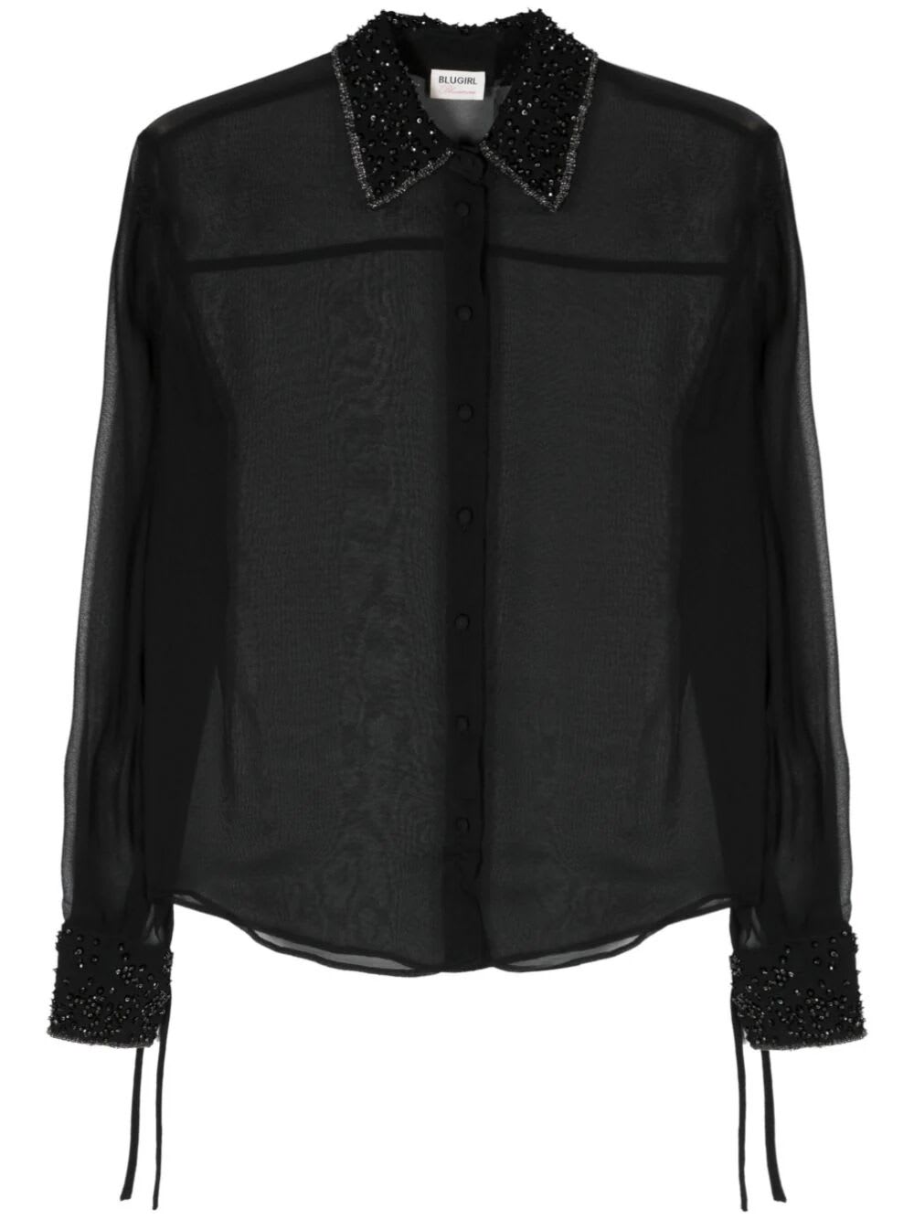 Shop Blugirl Trasparent Shirt In Black