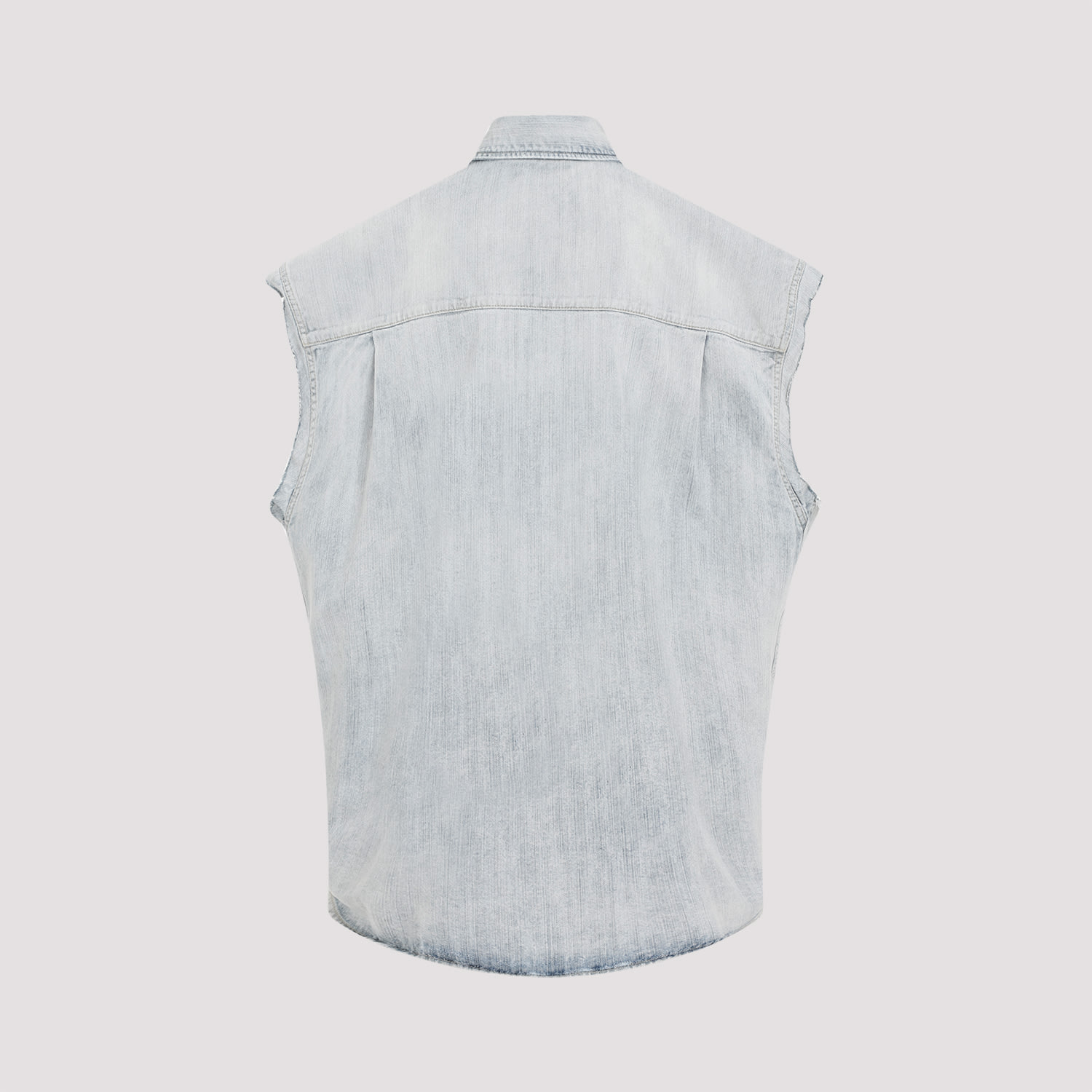 Shop Balenciaga Ripped Sleeve Shirt In Bleached Ring