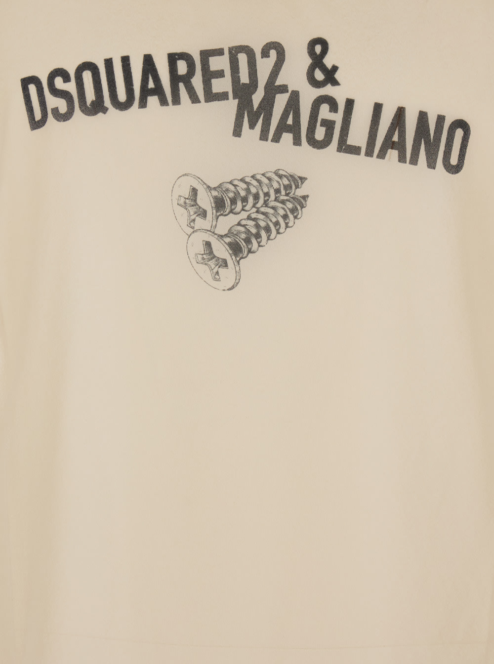 Dsquared2 D2 X Magliano Beige Sleeveless Top With Logo Lettering On The Front In Cotton Man In Neutral