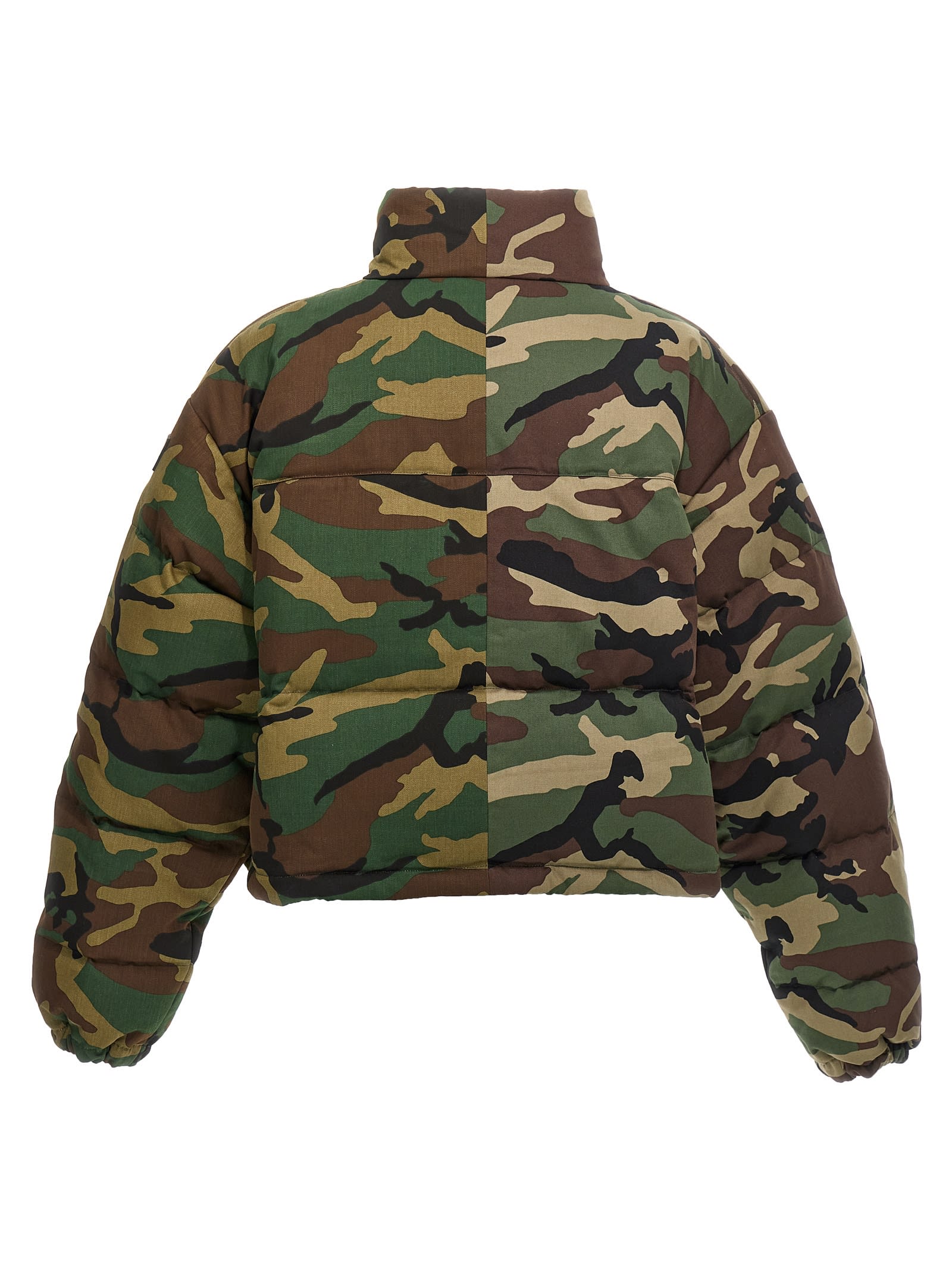 Shop Vetements Camouflage Down Jacket In Green