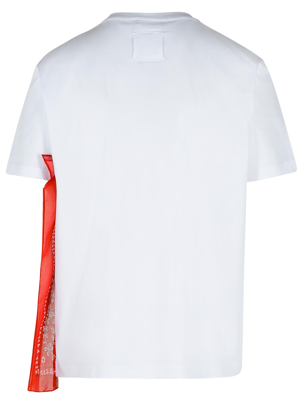 Lanvin T-shirt With Bandana Inserts In Optic White