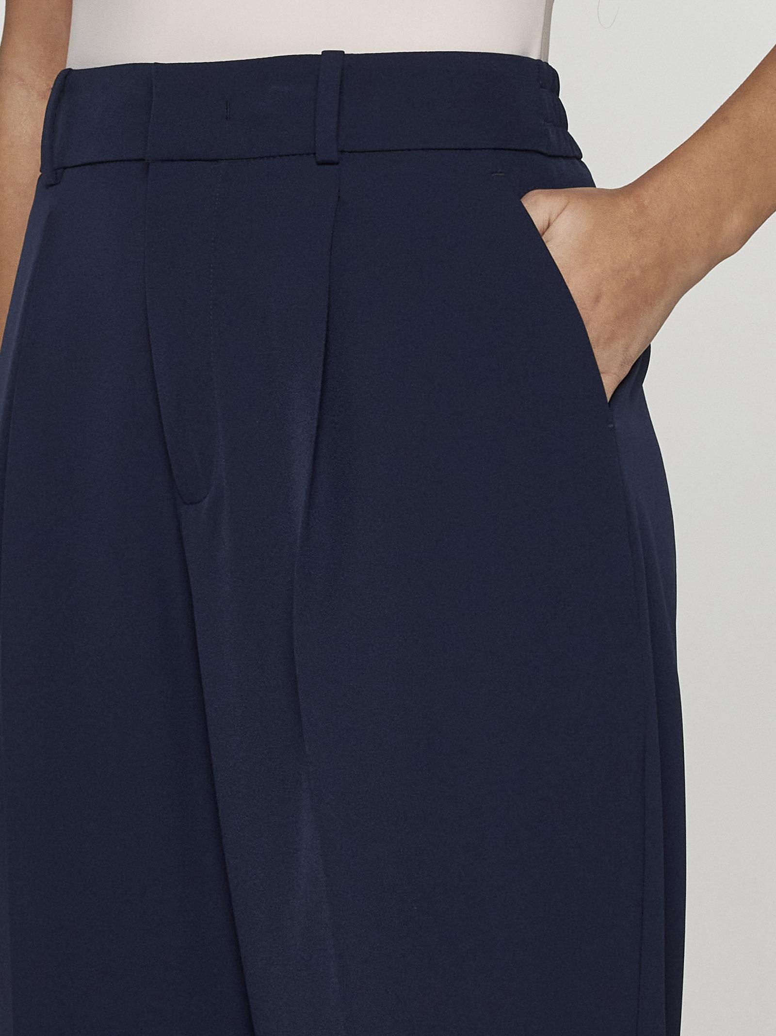 Shop Pt Torino Daisy Stretch Cady Trousers In Blue