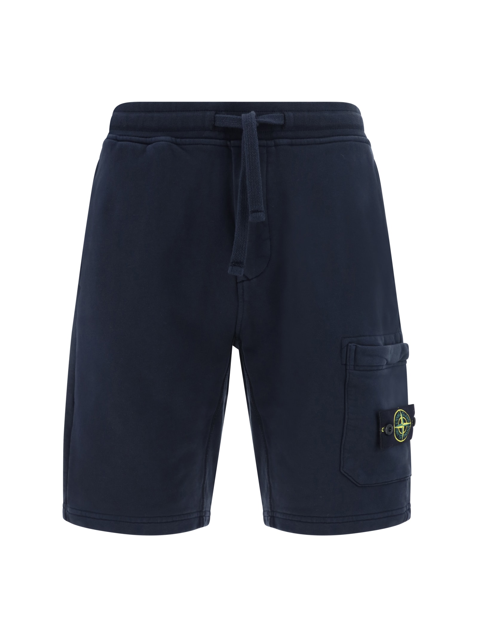 Shop Stone Island Shorts Pants In Bleu