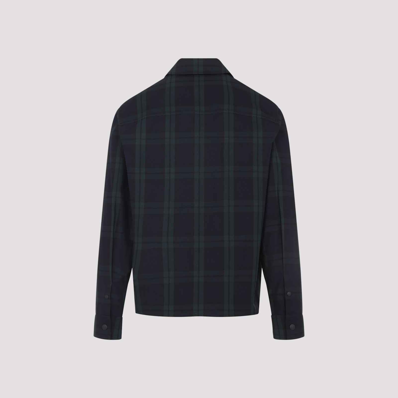 Moncler Checked Long Sleeve Shirt In Black