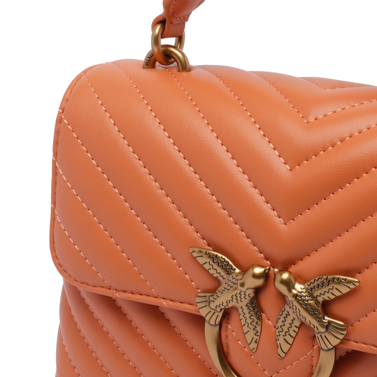 Pinko Lady Love Puffer Mini Handbag In Orange